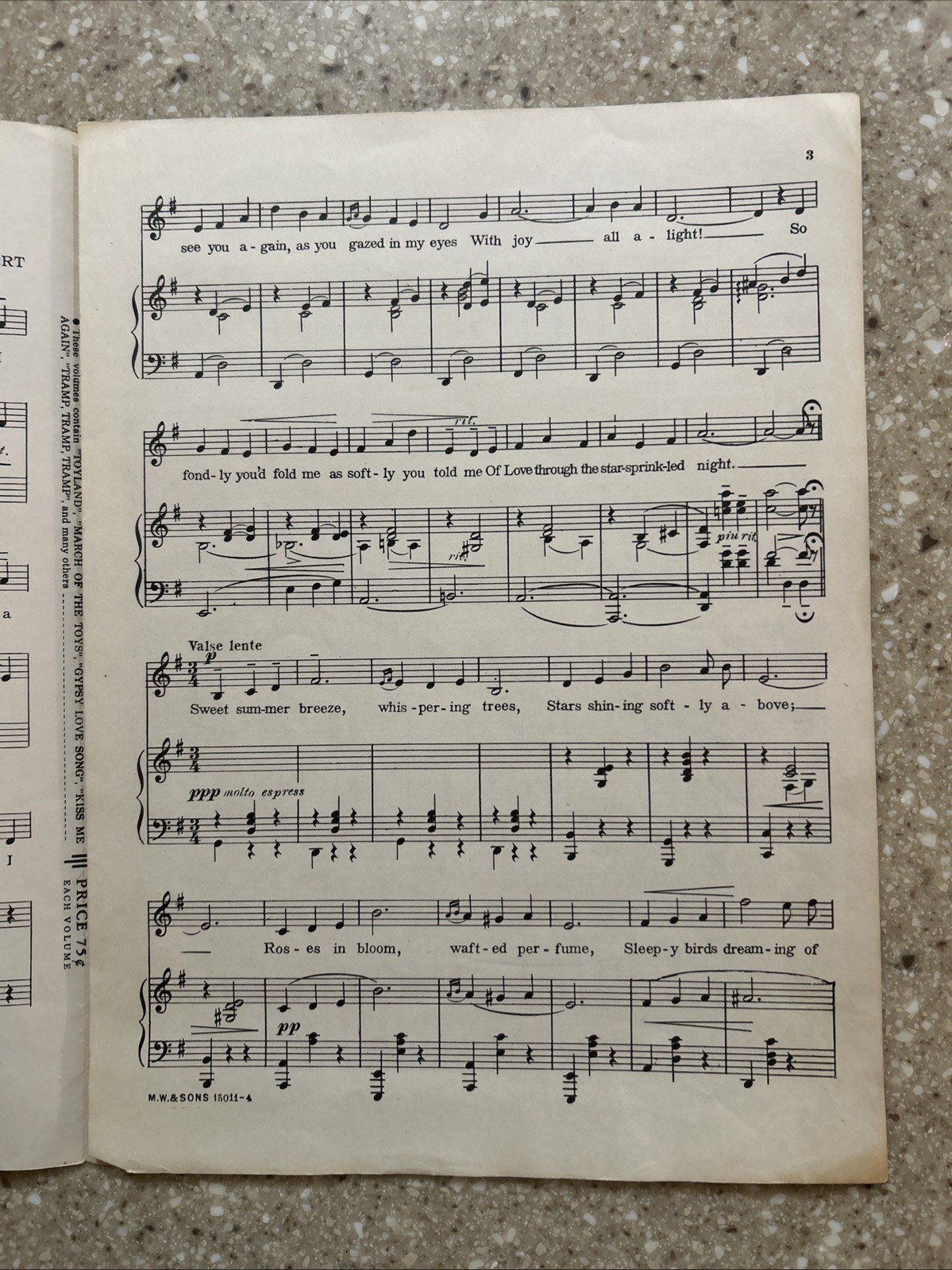 1915 Kiss Me Again Antique Piano Sheet Music Henry Blossom and Victor Herbert