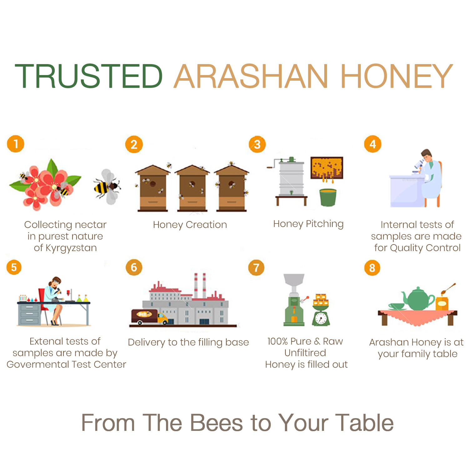 Sainfoin Raw Unfiltered Honey in Glass Jar, 15.87 Oz