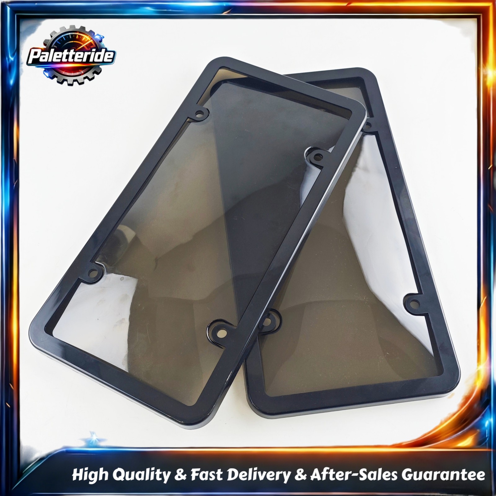 NEW 2Pcs Auto Tag Shield Protector include License Plate Covers & Frames & Screw