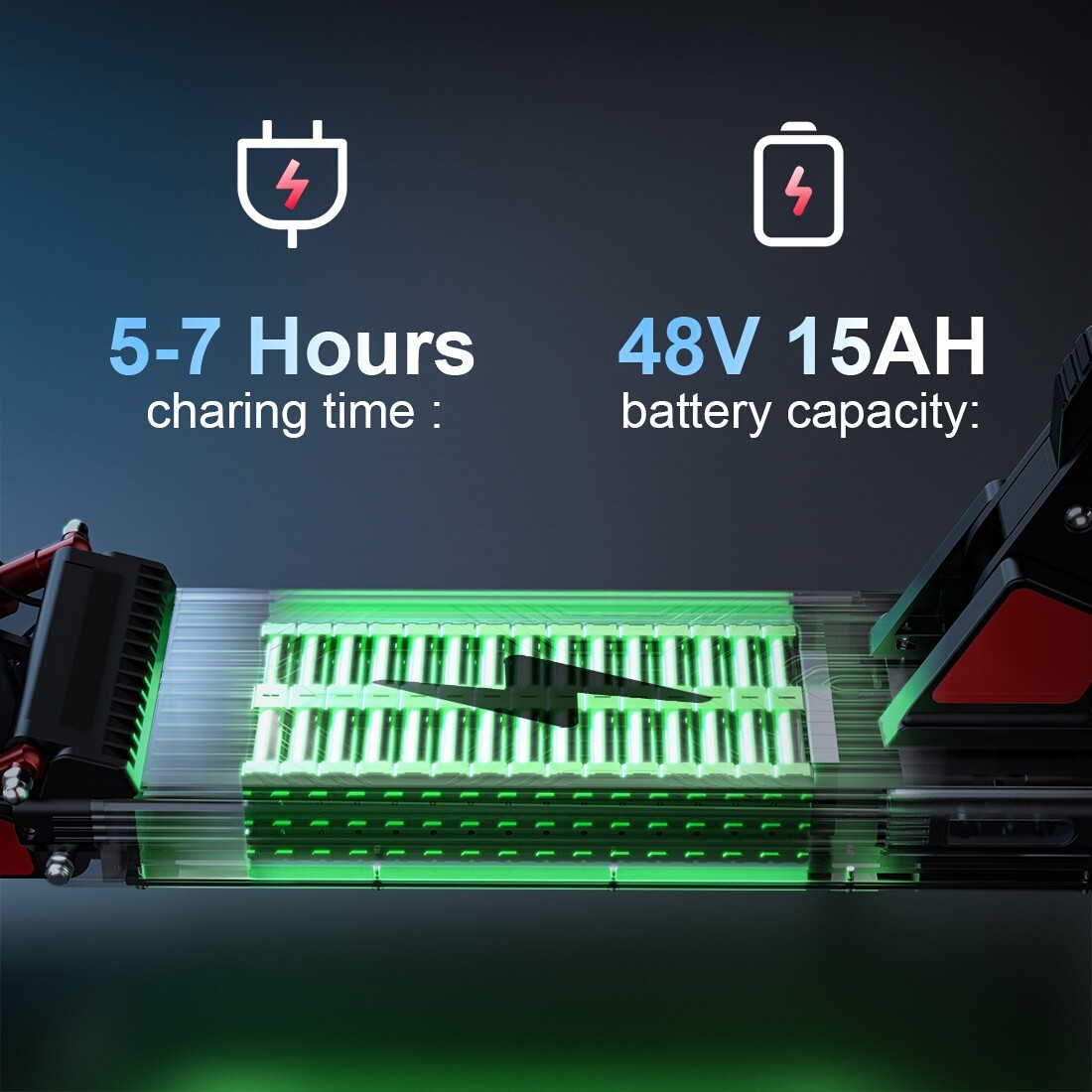 Electric Scooter for Adult 48V 15AH 28MPH Commuting E-Scooter Peak 850W Folding