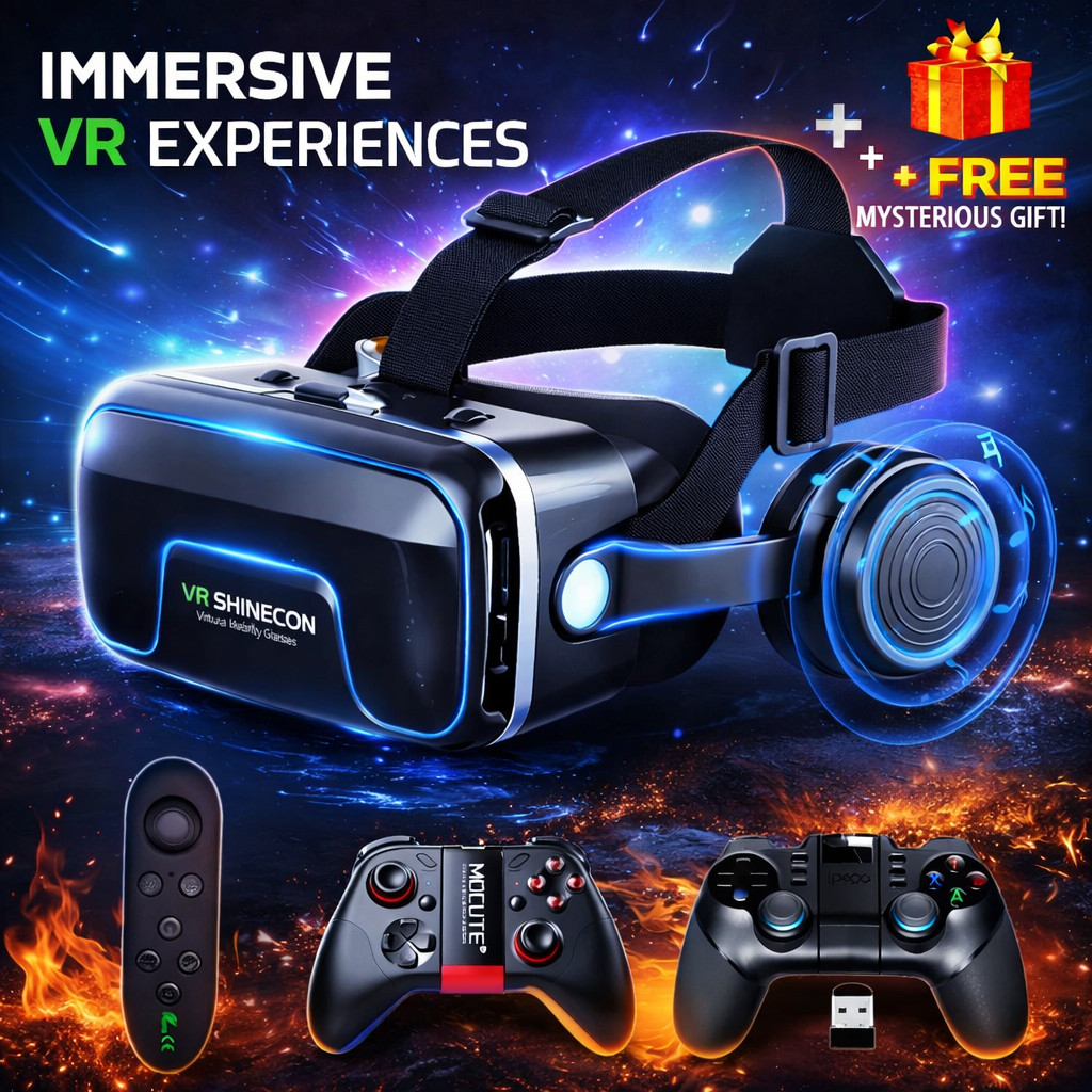VR SHINECON 10.0 Smartphone VR Headset for iPhone/Android 4.5-7in - Options