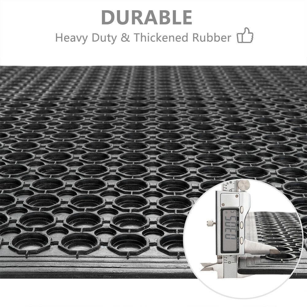 36" x 60" Heavy-Duty Black Commercial  Anti-Fatigue Floor Mat Outdoor / Indoor