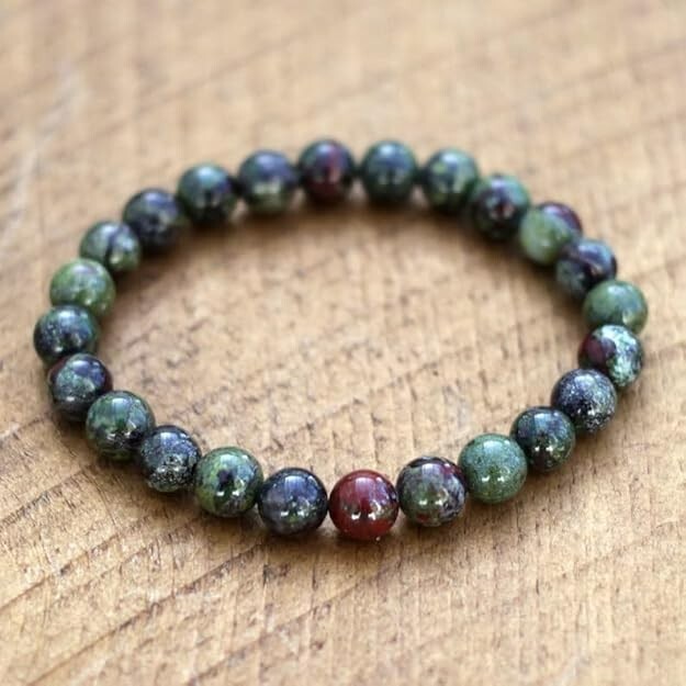8mm Dragon Blood Stone Beads Stretch Bracelet for Women Men