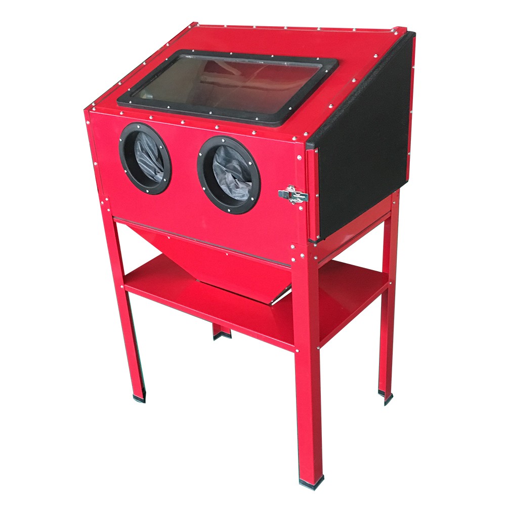 60 GAL SandBlaster Cabinet Bench Top Sand Blaster Large Blast Garage Red