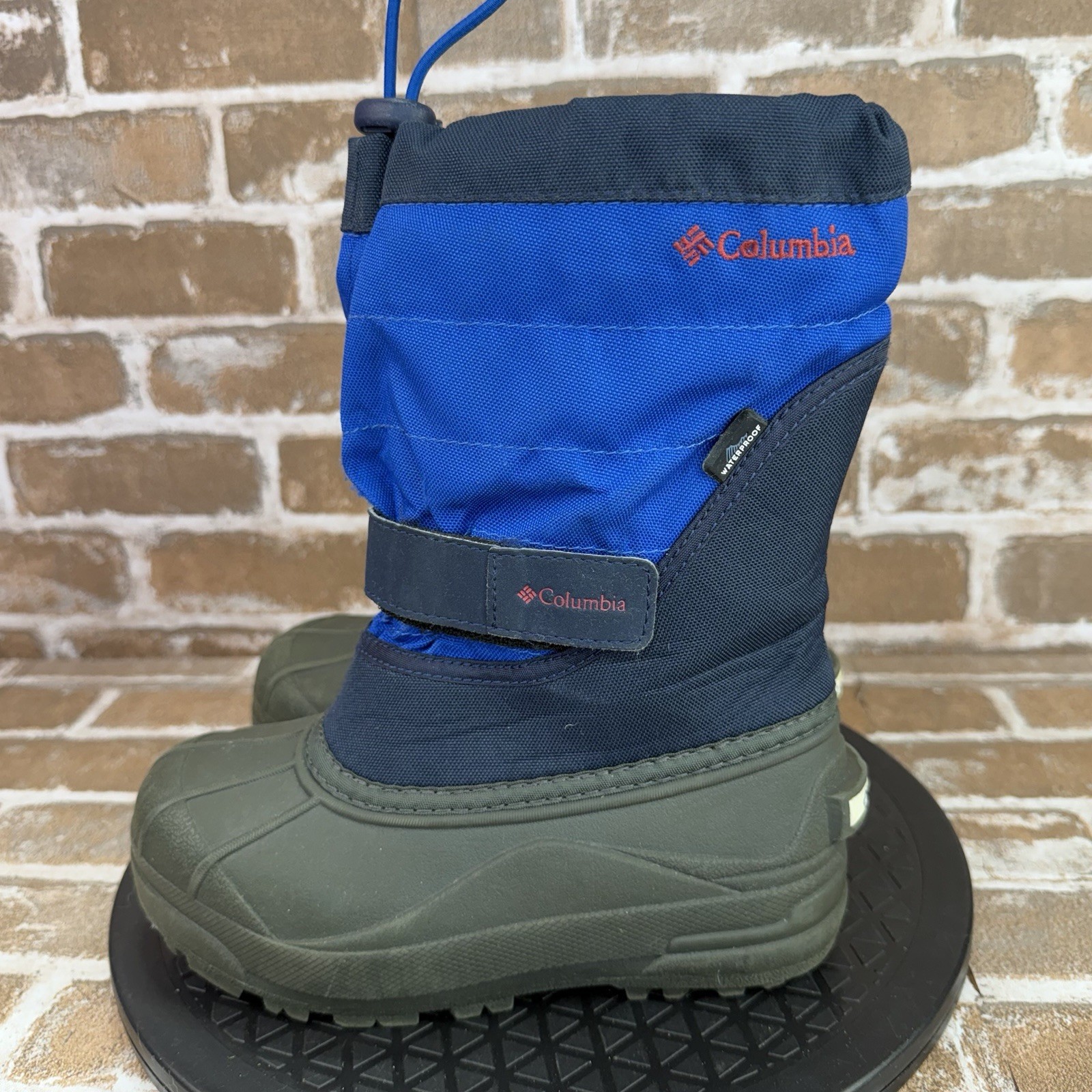 Columbia Powderbug Plus II Waterproof Winter Snow Boots Blue Boys Youth Size 1