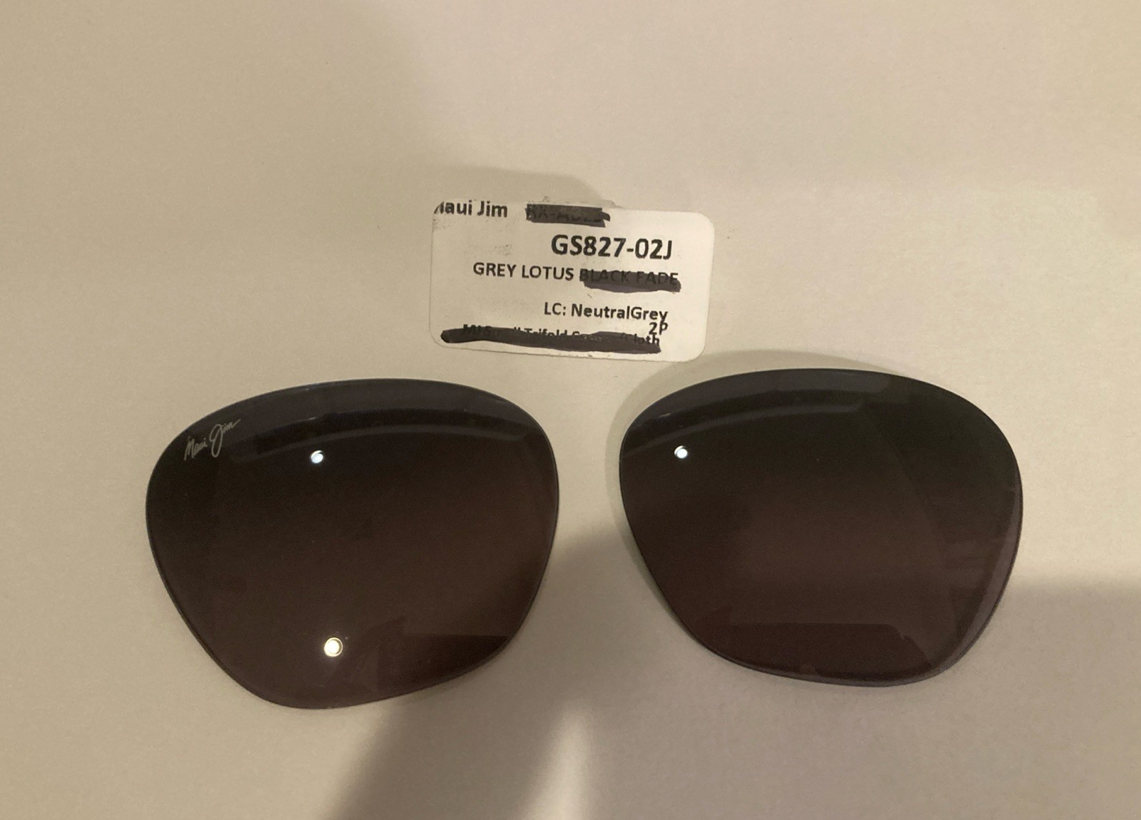 Maui Jim Grey Lotus #827 Replacement Lenses-New Authentic - Neutral Grey