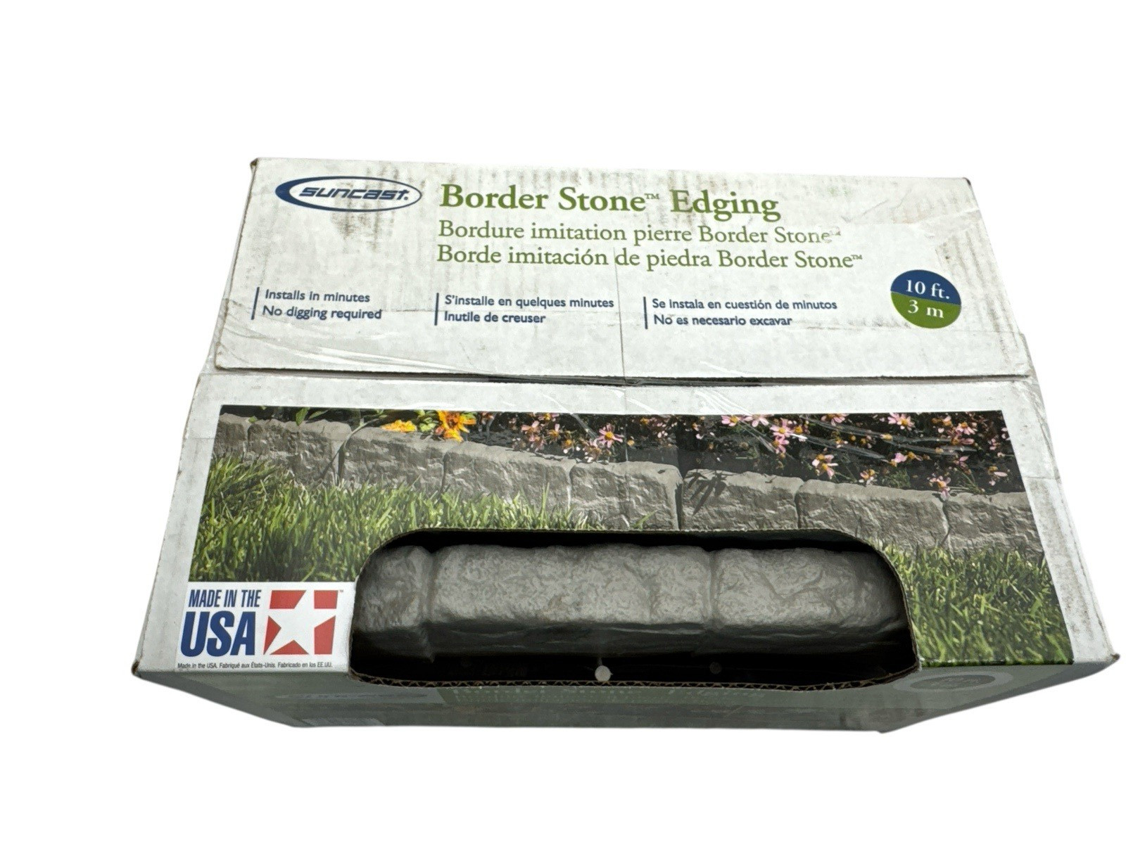 Suncast 10 Ft Pound In Landscape Edging Stone Color BSE10TG New