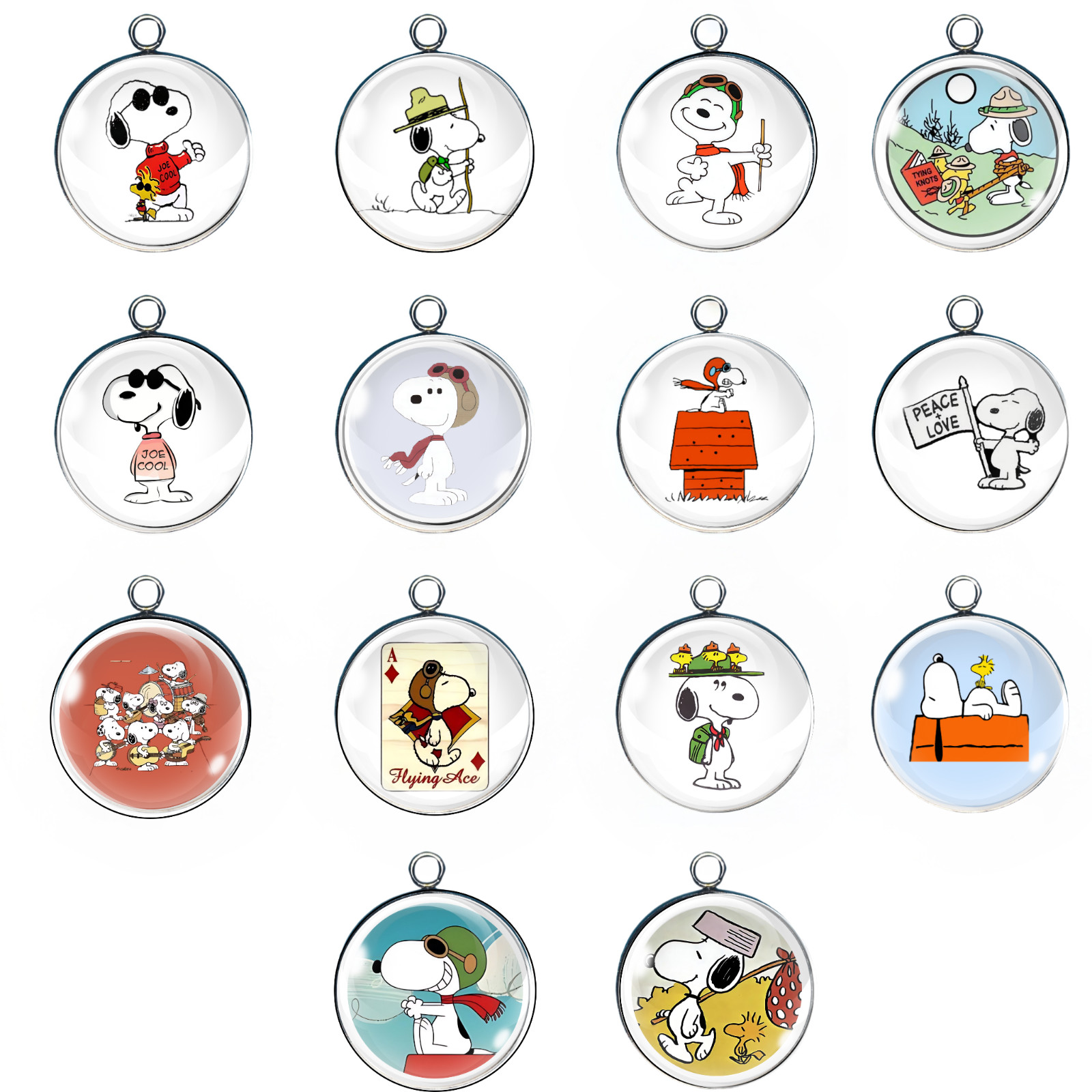 Snoopy Glass Cabochon Charms