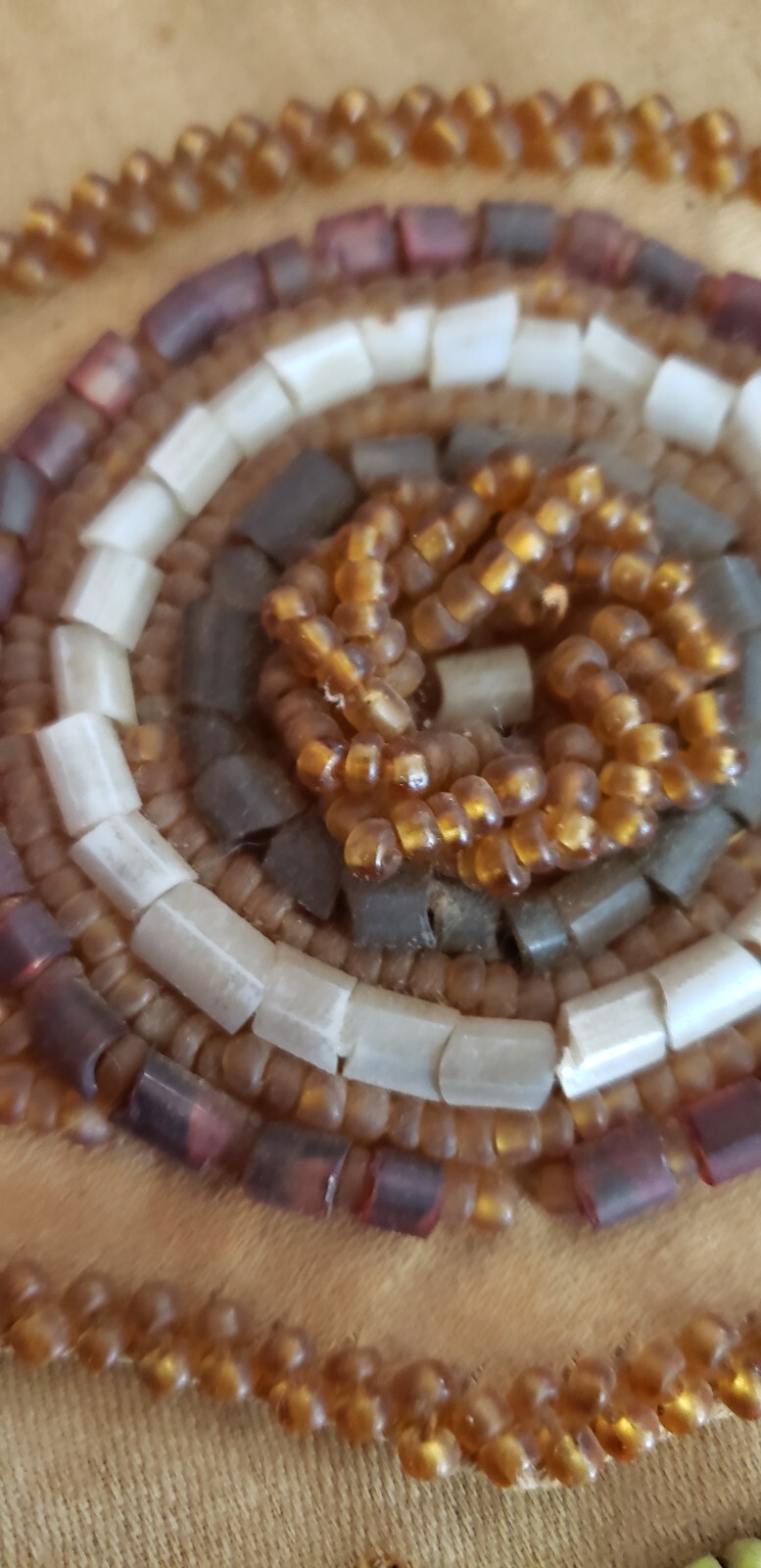 1912 NATIVE AMERICAN VICTORIAN SEED BEADED HAND MADE HANGING MATCH - CARD HOLDER