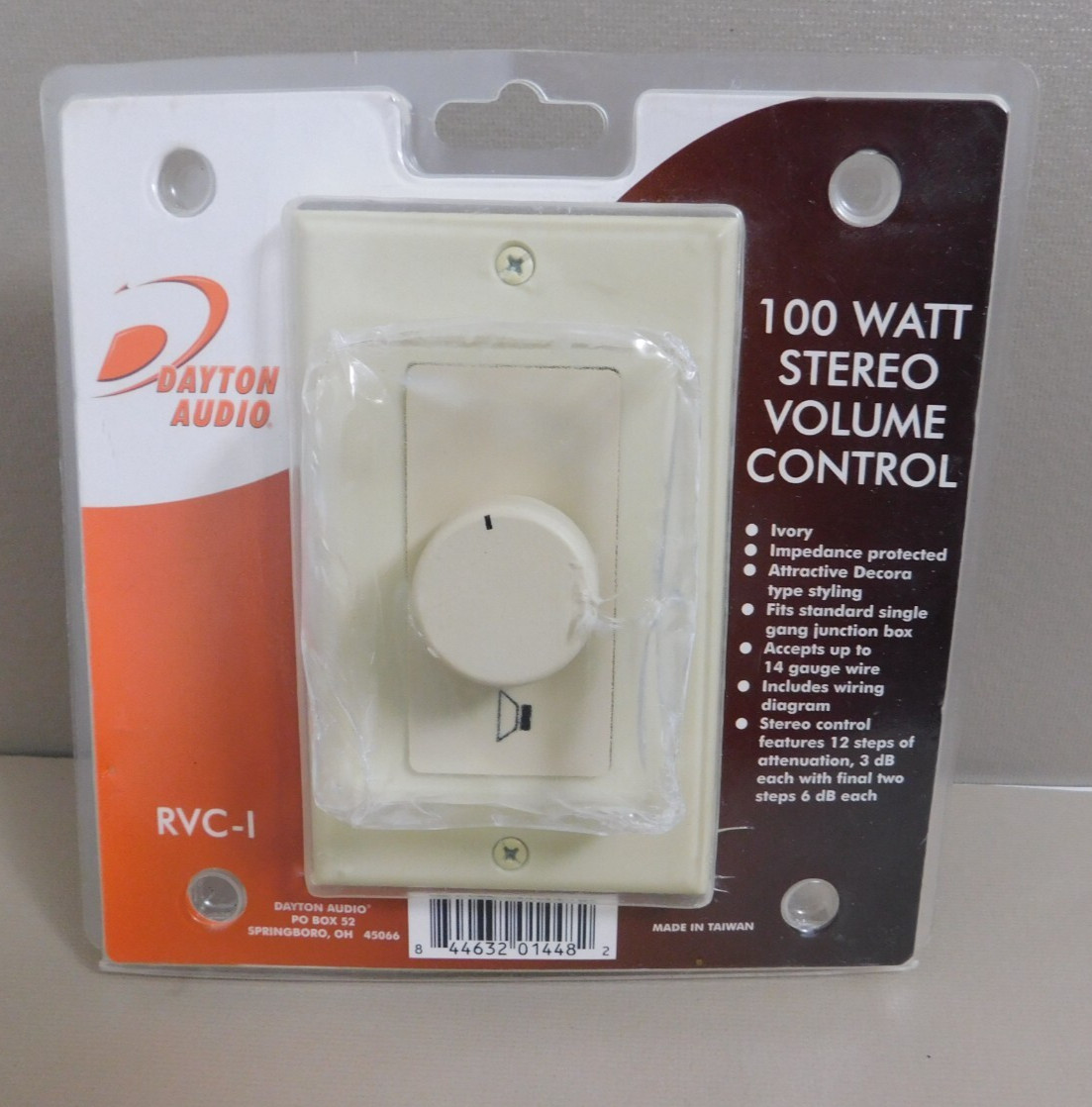 Dayton Audio 100 Watt Stereo Volume Control Ivory Wall Mount RVC-I   New NIP