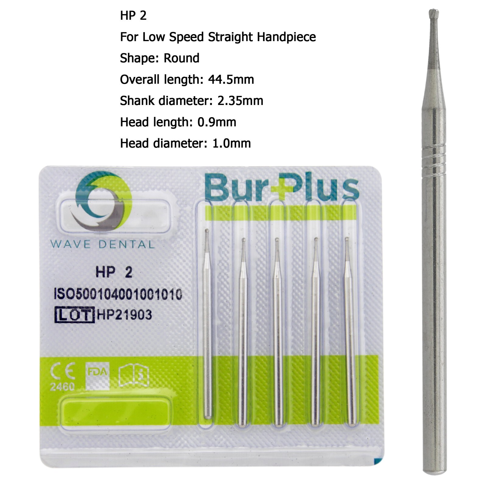 Wave Dental Carbide Burs Round HP Surgical Burs For Straight Handpiece HP 8 557