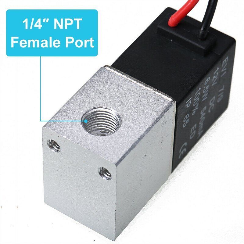 2PCS 1/4" Fast Response Electric Air Water Solenoid Valve 12V DC Normally Closed