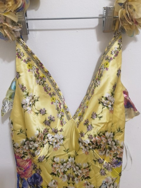 NWT CAMILLA Embellished floral ruffled silk satin maxi dress