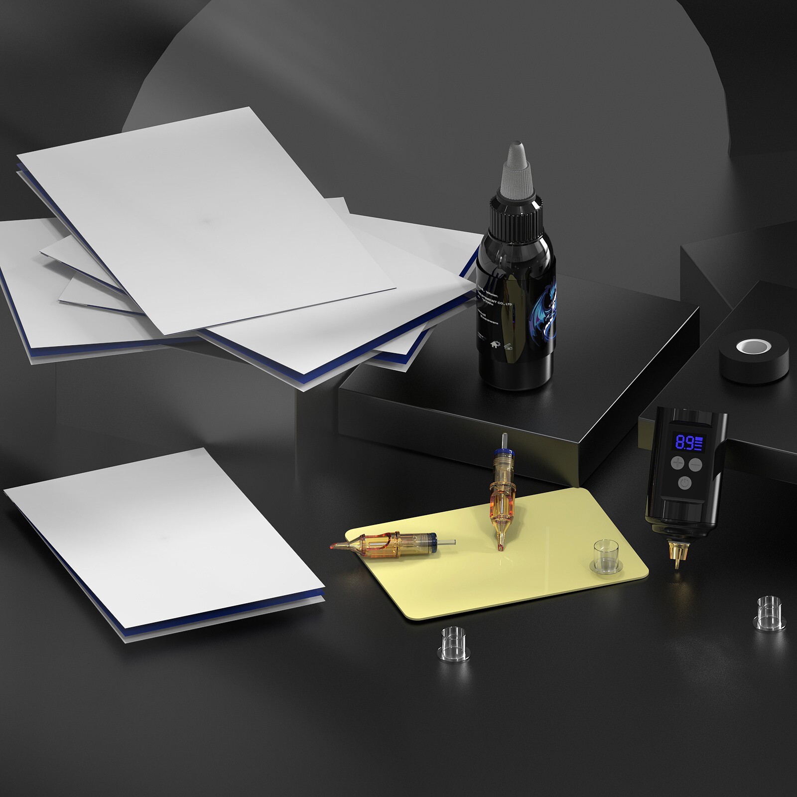 Wireless Tattoo Kit Complete for Beginners Pen Machine with Power Supply Needles