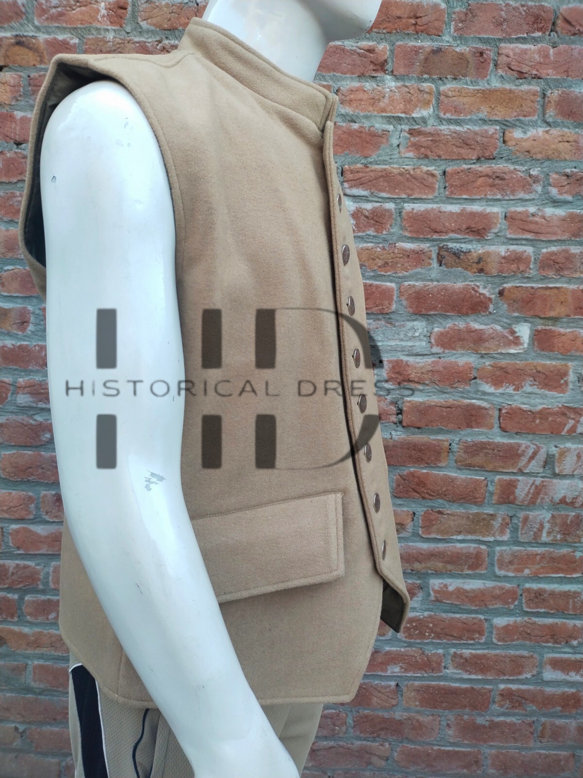 Revolutionary War Uniform Officer Regimental Navy Blue Men's American Coat+Waist