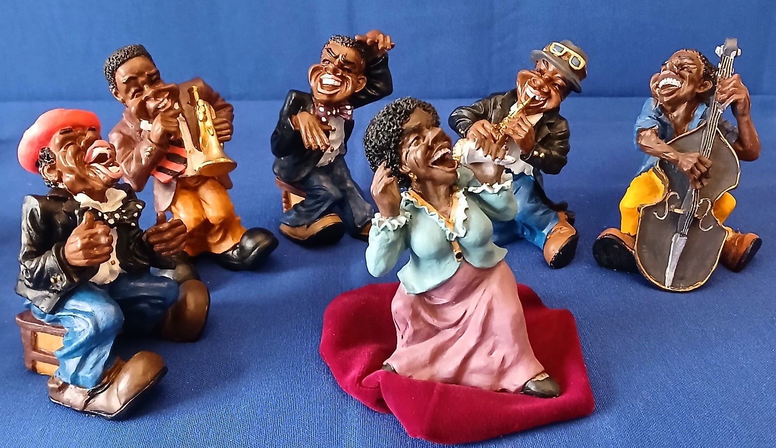 Rare SHUDEHILL Vintage HARLEM JAZZ BAND Music Figurines~Black Americana~ England