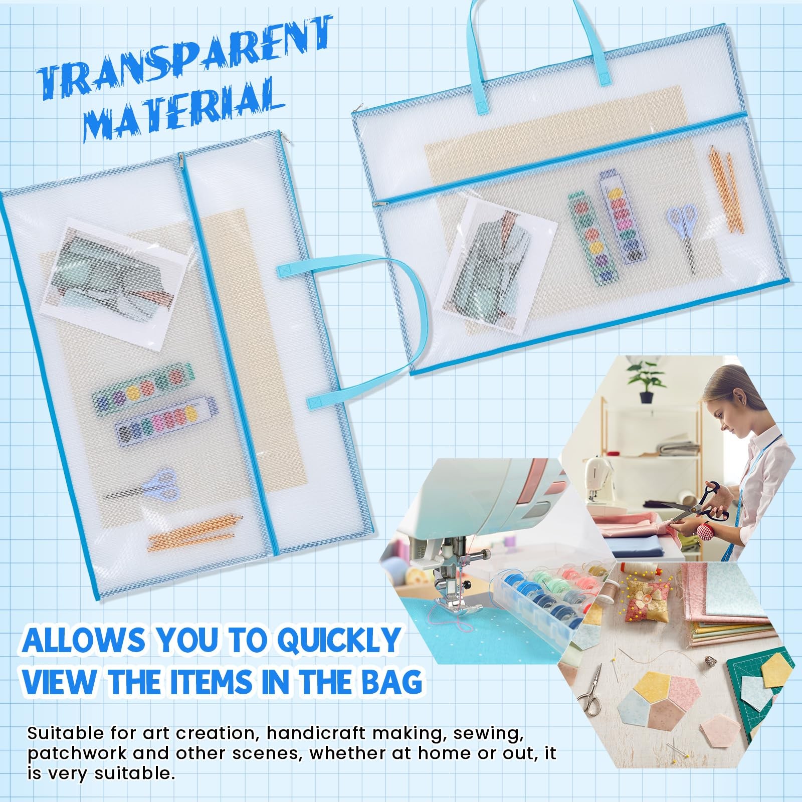 24 x 36 Inch Sewing Project Bag Oversized Needlepoint Project Bag for Sewing ...