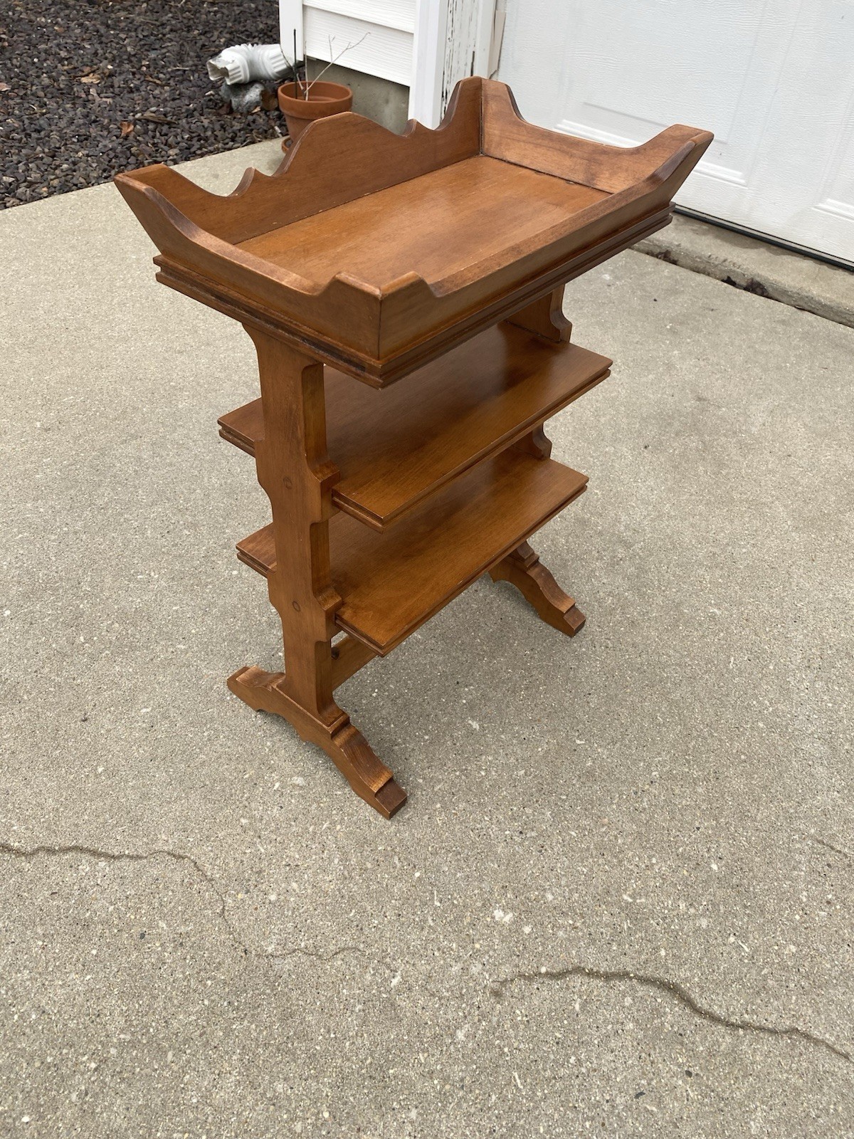 Tell City Chair Company Solid Hard Rock Maple Andover Unique 3 Tier Side Table