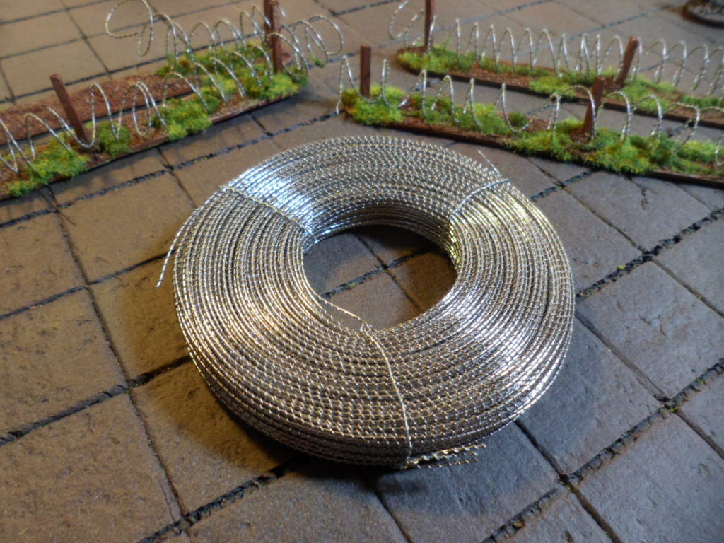 Barbed wire 15mm 20mm 28mm 1/72 1/56 Wargame Terrain 50 yards