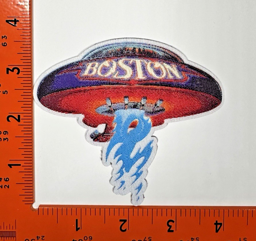 Boston Rock Band Woven Patch Worldwide Ship Music Logo Badge Sew On Applique