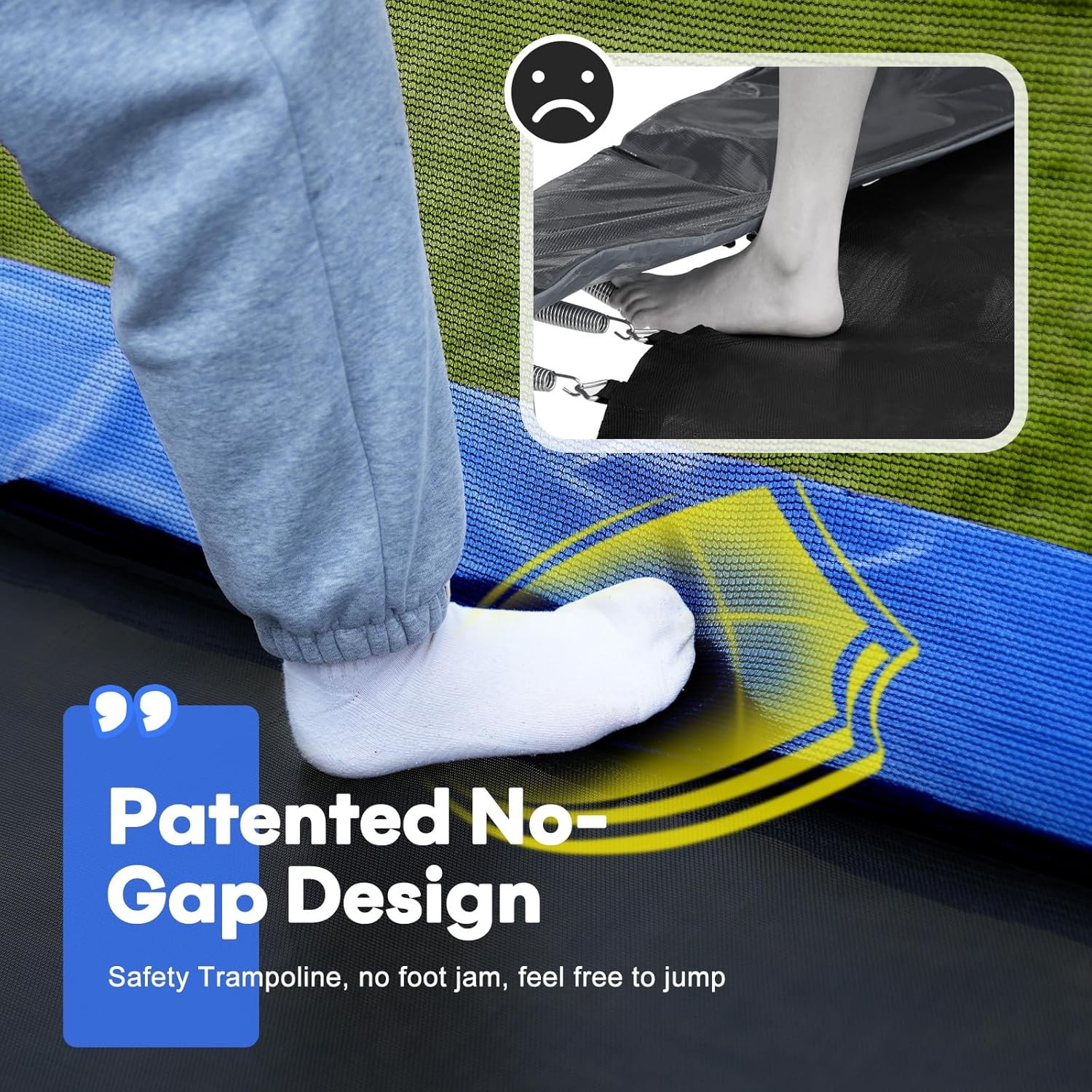 Zupapa 1800LBS Weight Capacity Rectangle Trampoline 10x17FT 9X15FT 8X14FT