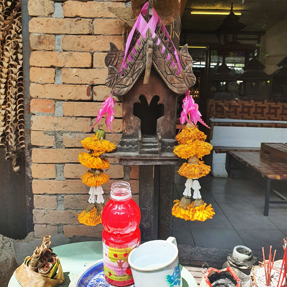 Home Collectibles Thai Small Temple Buddha Wooden Spirit House Buddhist Handmade