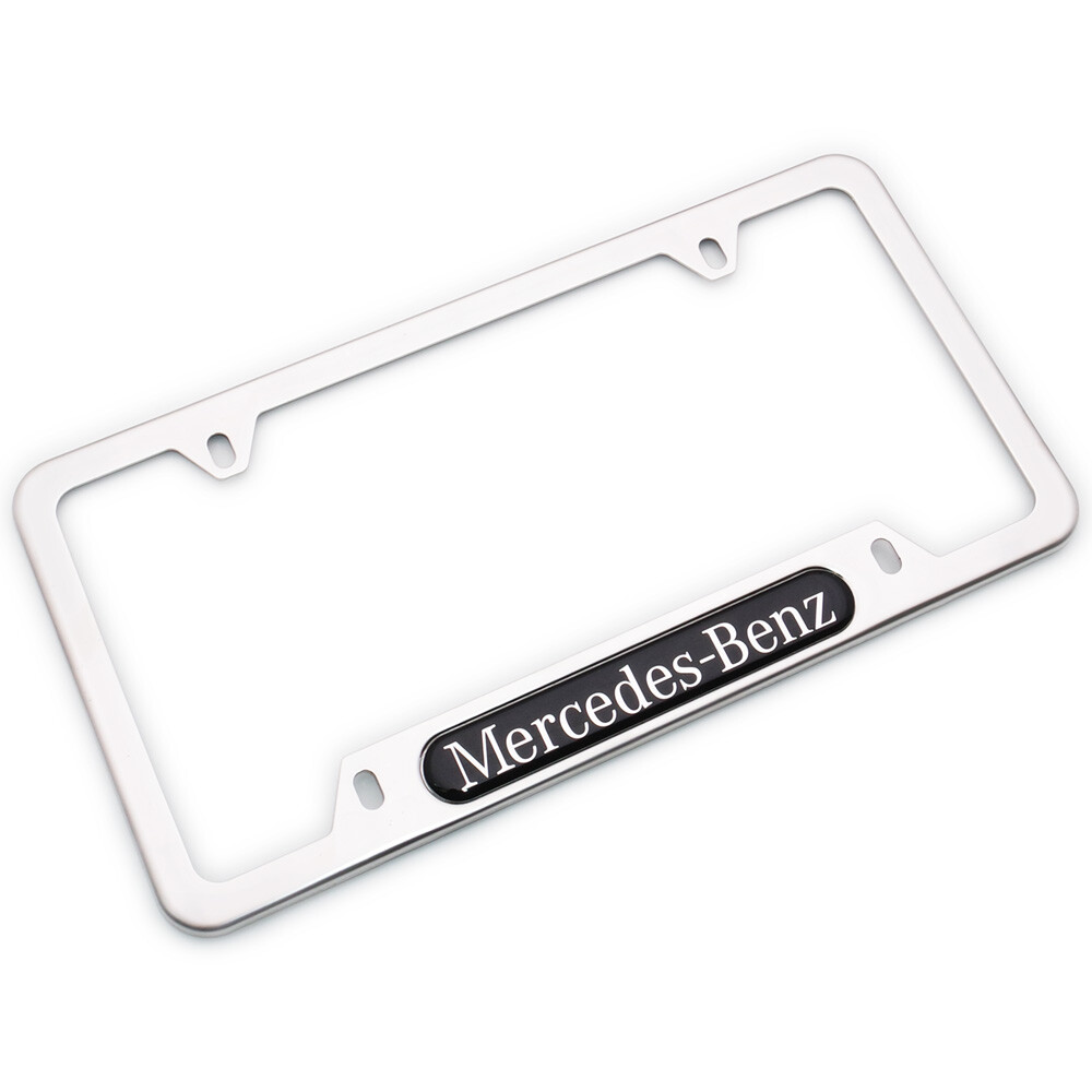 Chrome Stainless Front Rear For Mercedes-Benz Car License Plate Frame Cover Gift