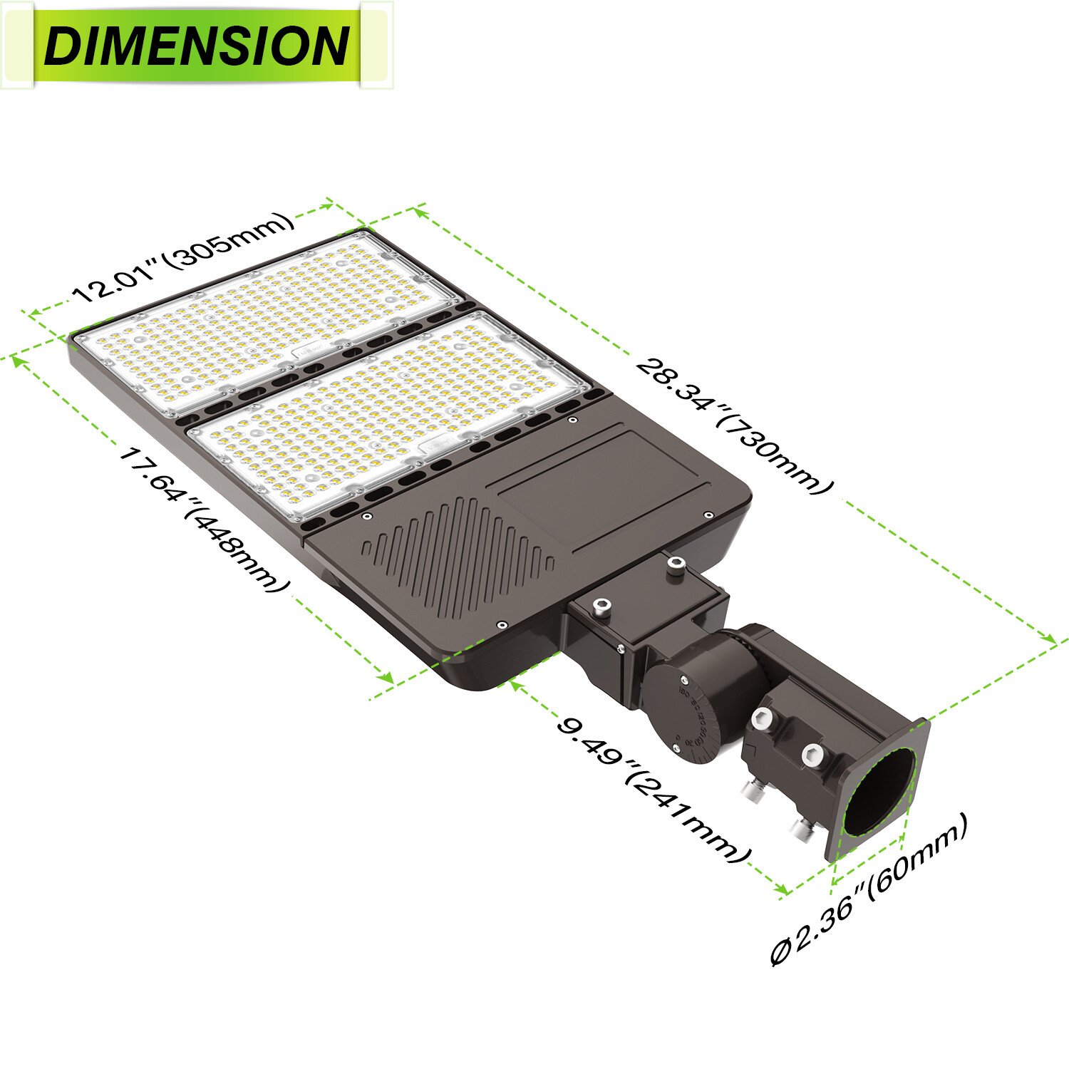 320 Watt LED Shoebox Light Outdoor Parking Lot Street Pole Fixture Dusk to Dawn