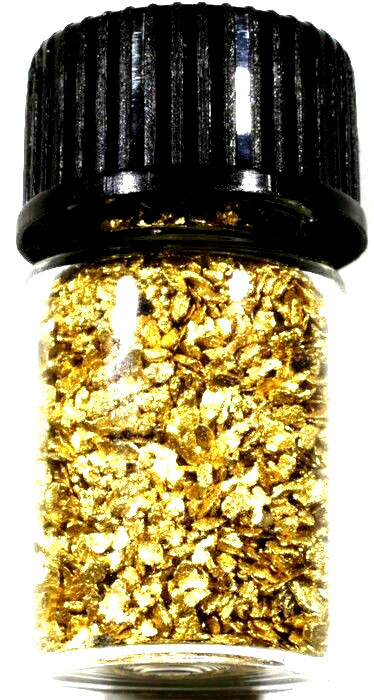 1.000 GRAMS ALASKAN YUKON BC NATURAL PURE GOLD NUGGETS MESH #30 W BOTTLE (#B300)