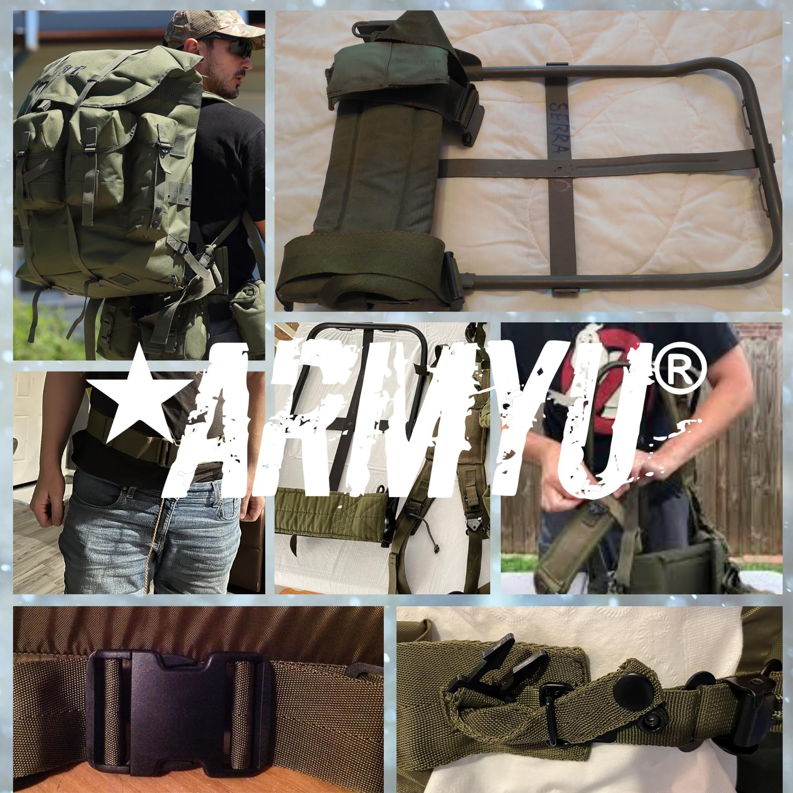 Army Universe Heavy Duty Military Alice Pack Frame Olive Drab Straps Enhanced