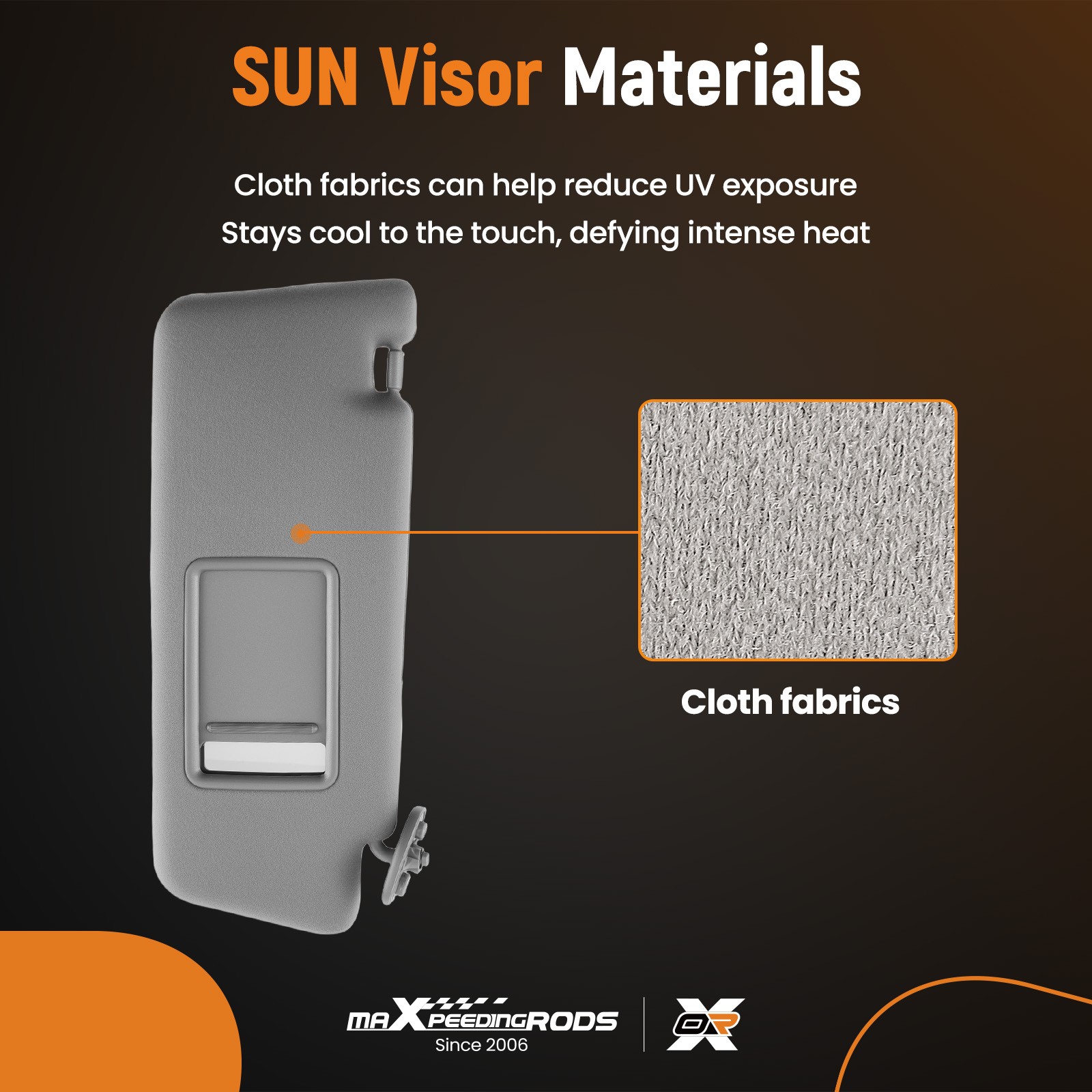 Pair Gray Sun visor w/ Light for Toyota Tacoma 2005-2015 LH RH 7432004210B0