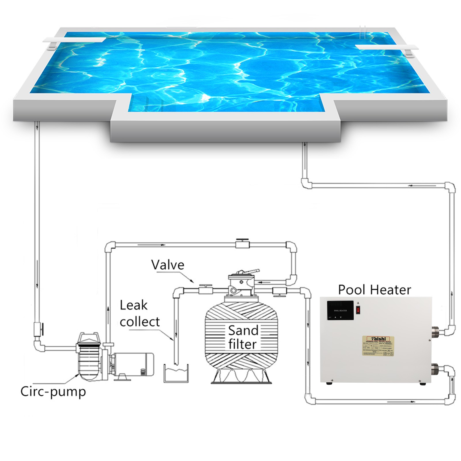 15KW Water Thermostat Heater for Swimming Pool Pond SPA Electric Water Heater HQ