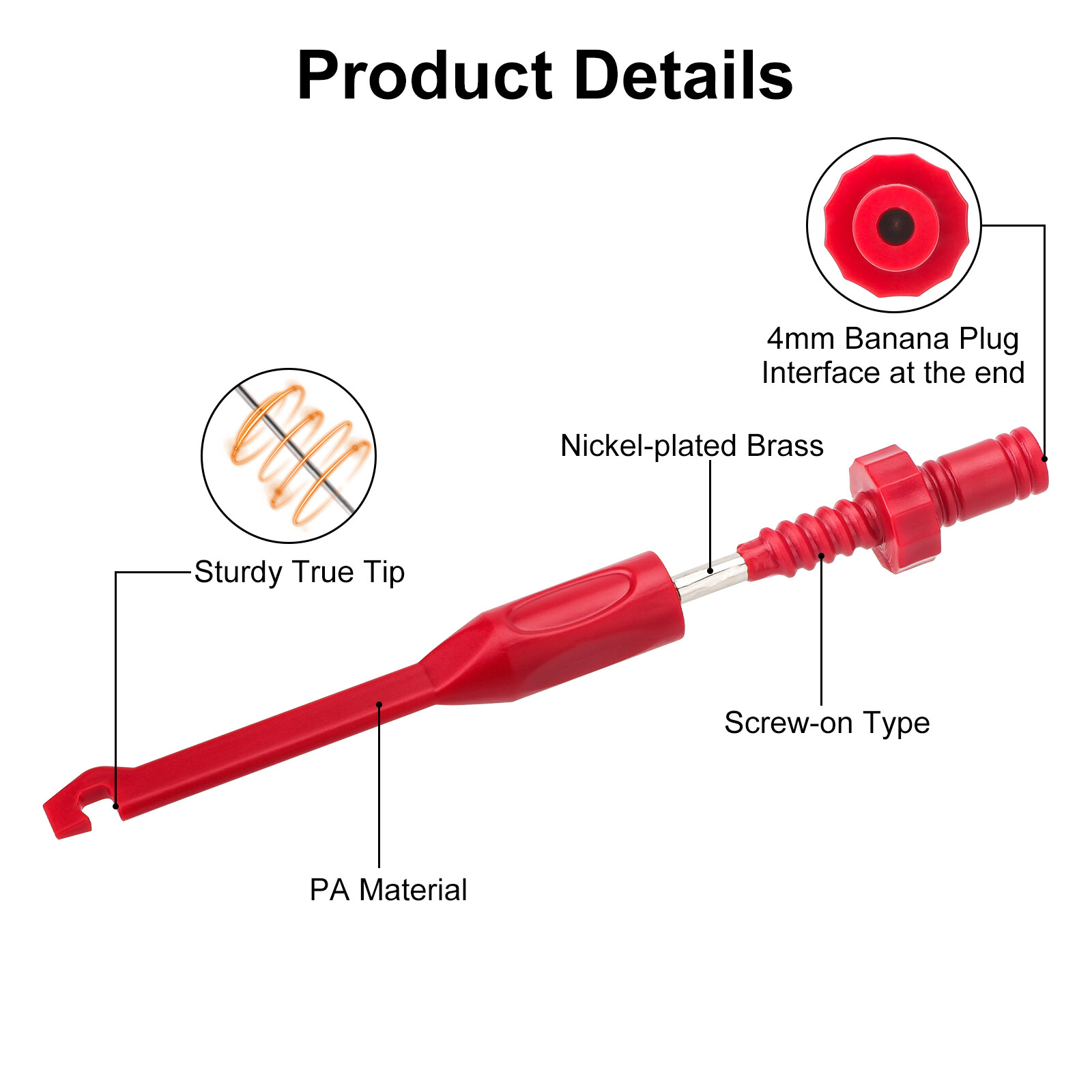 4Pcs Electronic Wire Piercing Probe Clip for Automotive Diagnostic Tester Tool