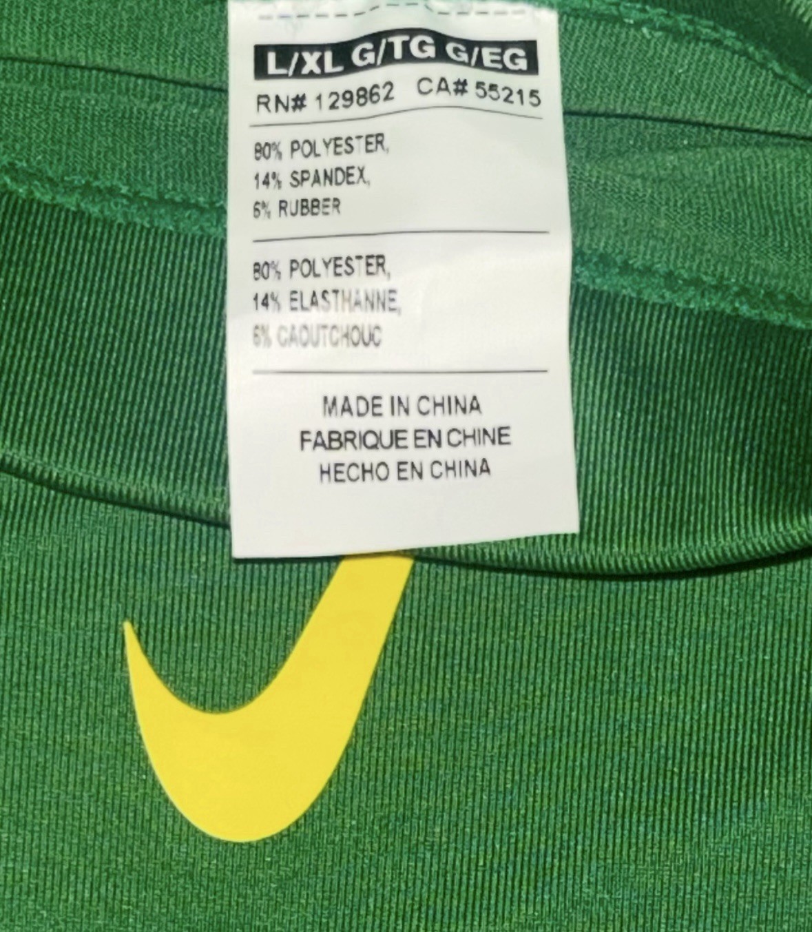 Oregon Ducks Team Issued Size: L/XL Nike Pro DRI-FIT 3.0 GREEN 17” Arm Sleeves