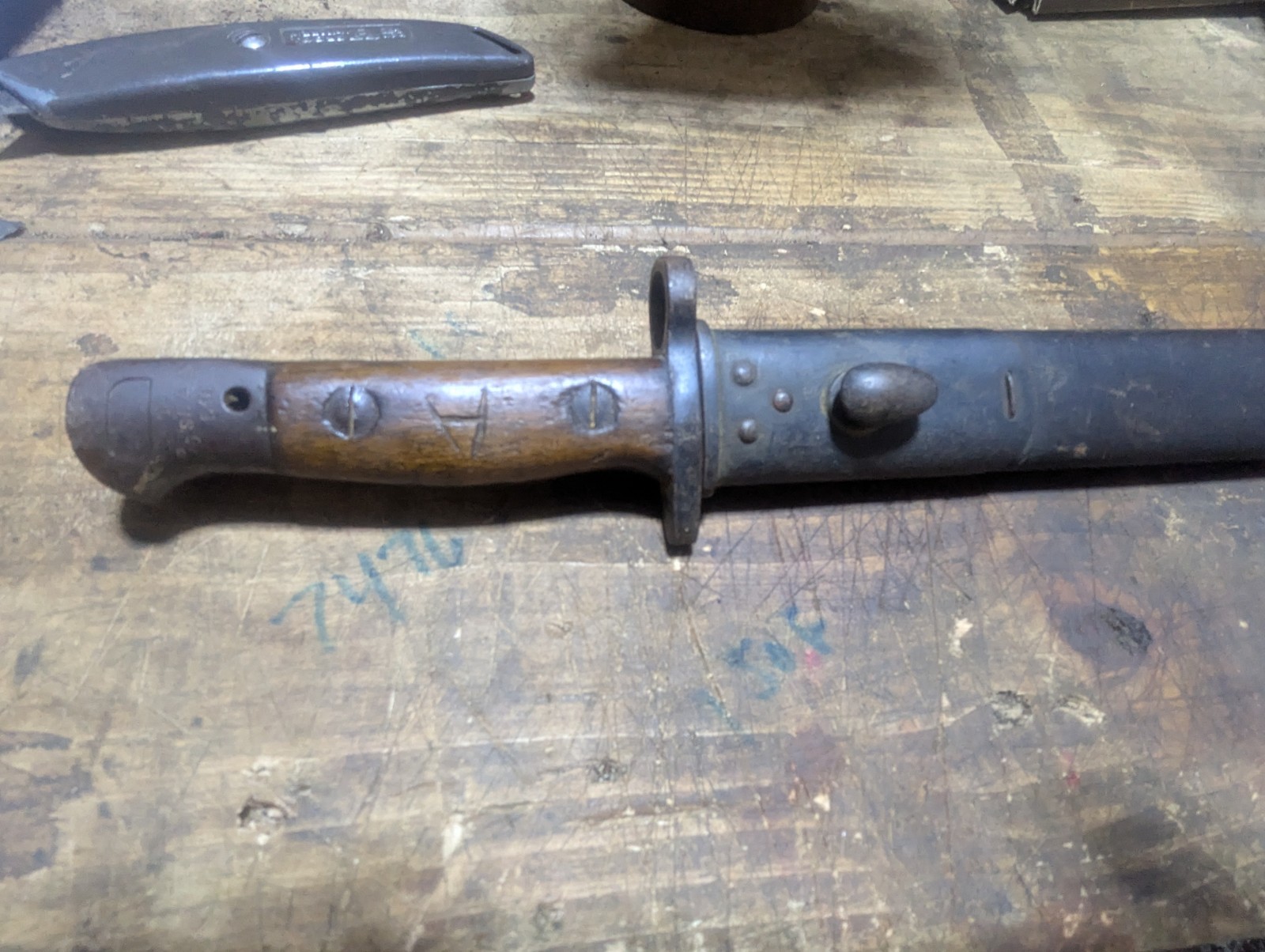 ORIGINAL SCARCE WWI BRITISH 1907 PATTERN SMLE BAYONET And Scabbard