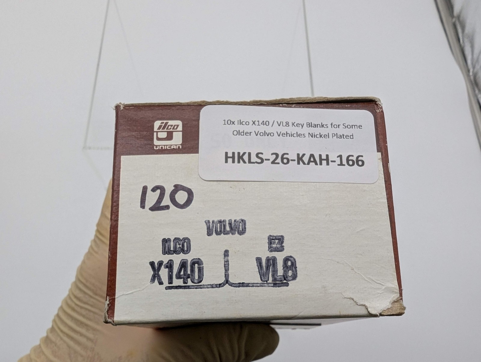 10x Ilco X140 / VL8 Key Blanks for Some Older Volvo Vehicles Nickel Plated