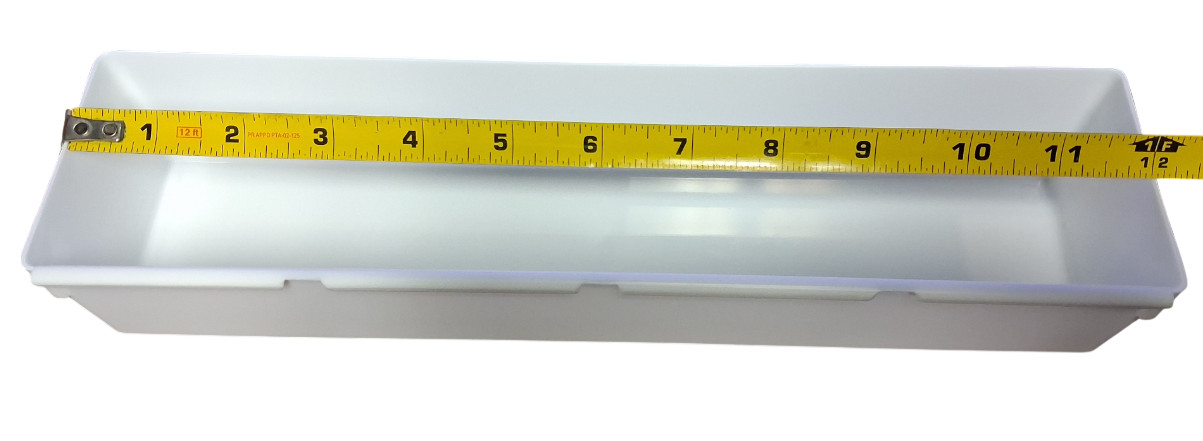 Rubbermaid 2912 Drawer Organizer 12x3x2 White Plastic Rectangular Tray Bins New