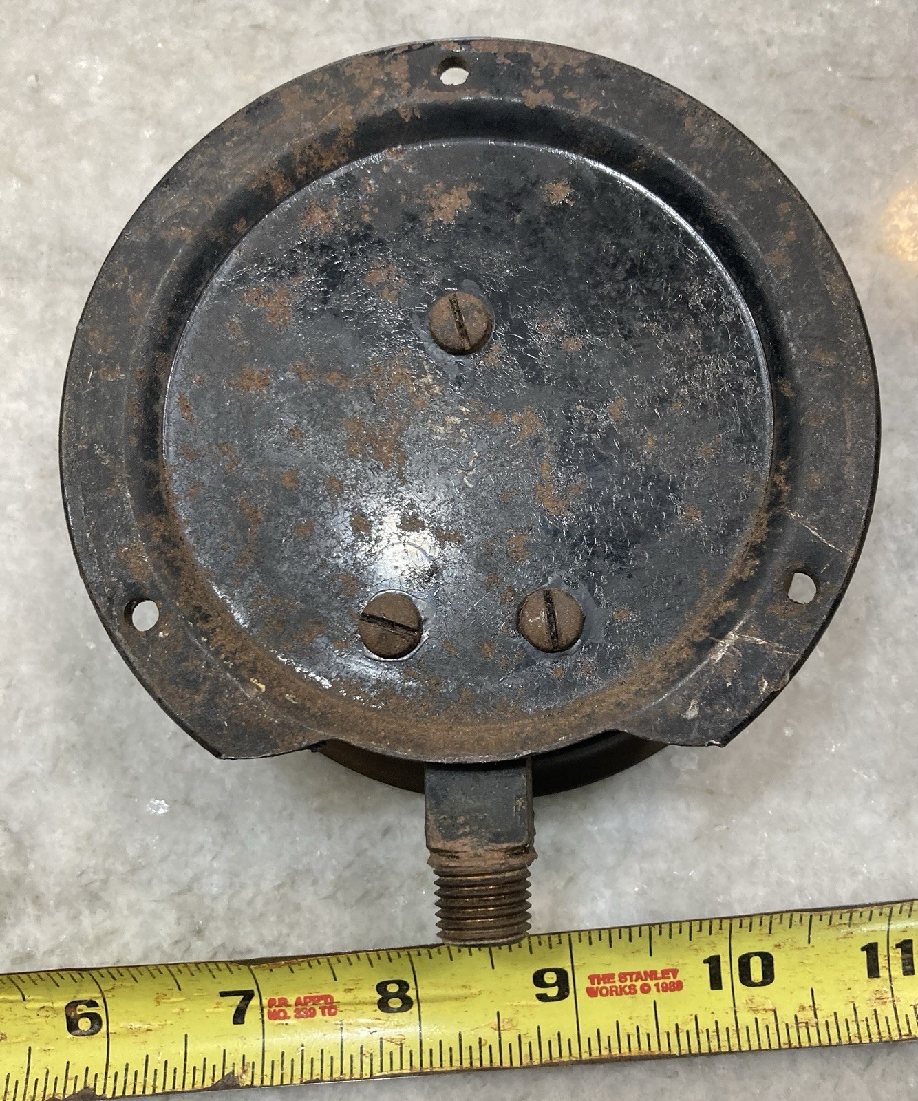 Original EARLY Vintage US GAUGE 4 1/2” WITTEMANN Steampunk Pressure BRASS Old