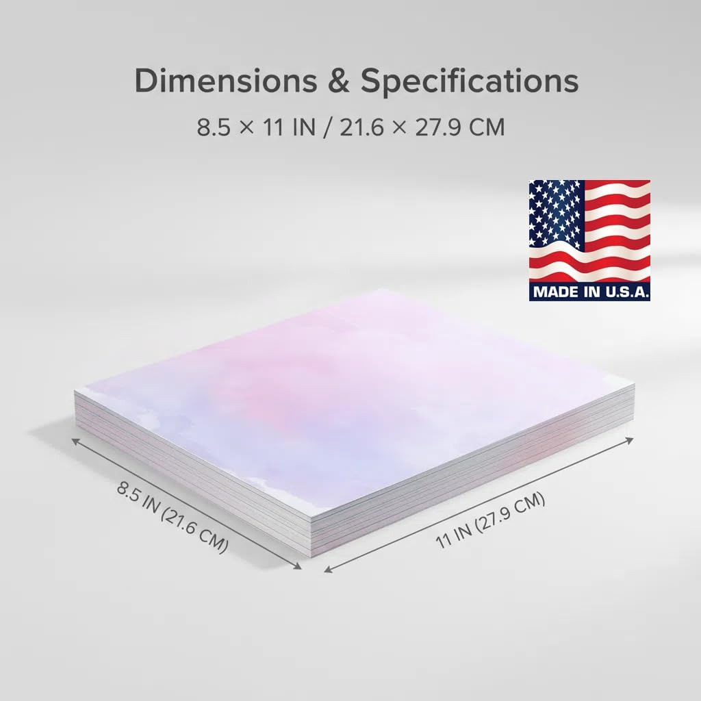 96 Sheets Double-Sided Scrapbook Paper 8.5 X 11 In, Colorful Decorative Printer