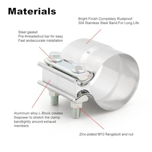 3 Inch Exhaust Clamps Stainless Lap Joint Band Clamp, New