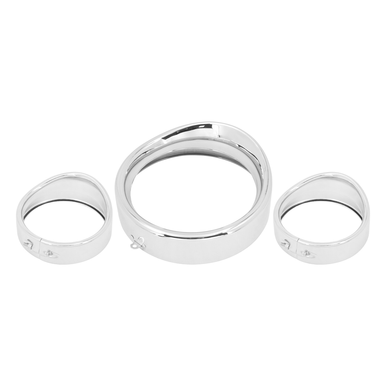 7" Headlight 4.5"Fog Light Visor Trim Ring Cover For Harley Softail Deluxe 94-17