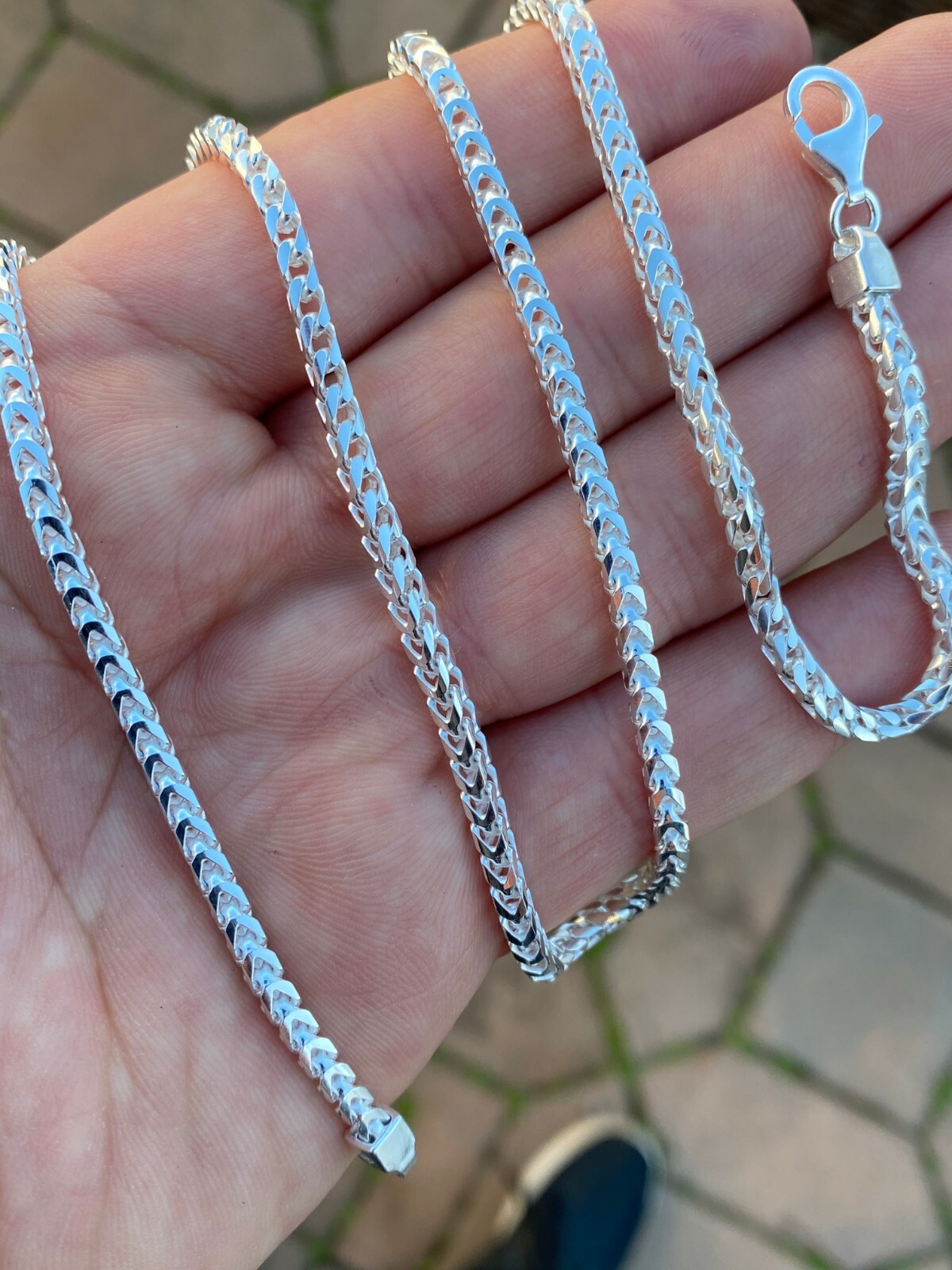 Real Solid 925 Sterling Silver Franco Chain 2-5mm Box Necklace Men Ladies 18-30"