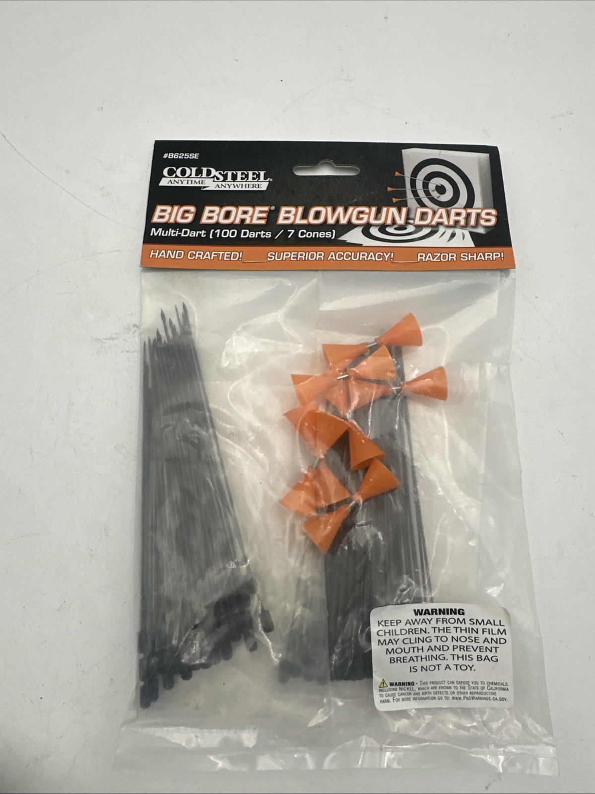 Cold Steel B625SE Multi Dart for Big Bore .625 Blowgun, 100 Darts and 7 Drivi...