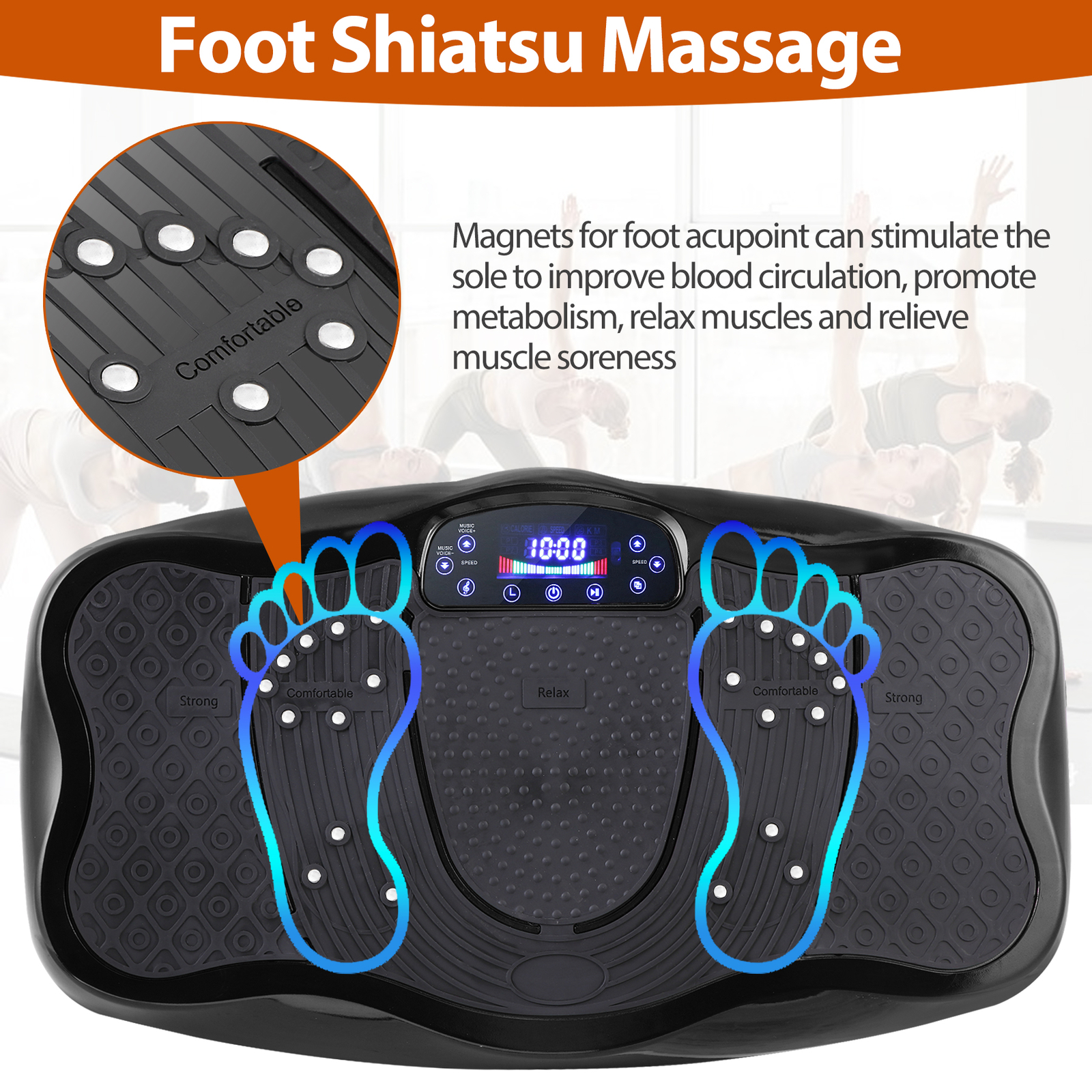 Vibration Fitness Platform Exercise Machine Vibrating Shaking Full Body Black