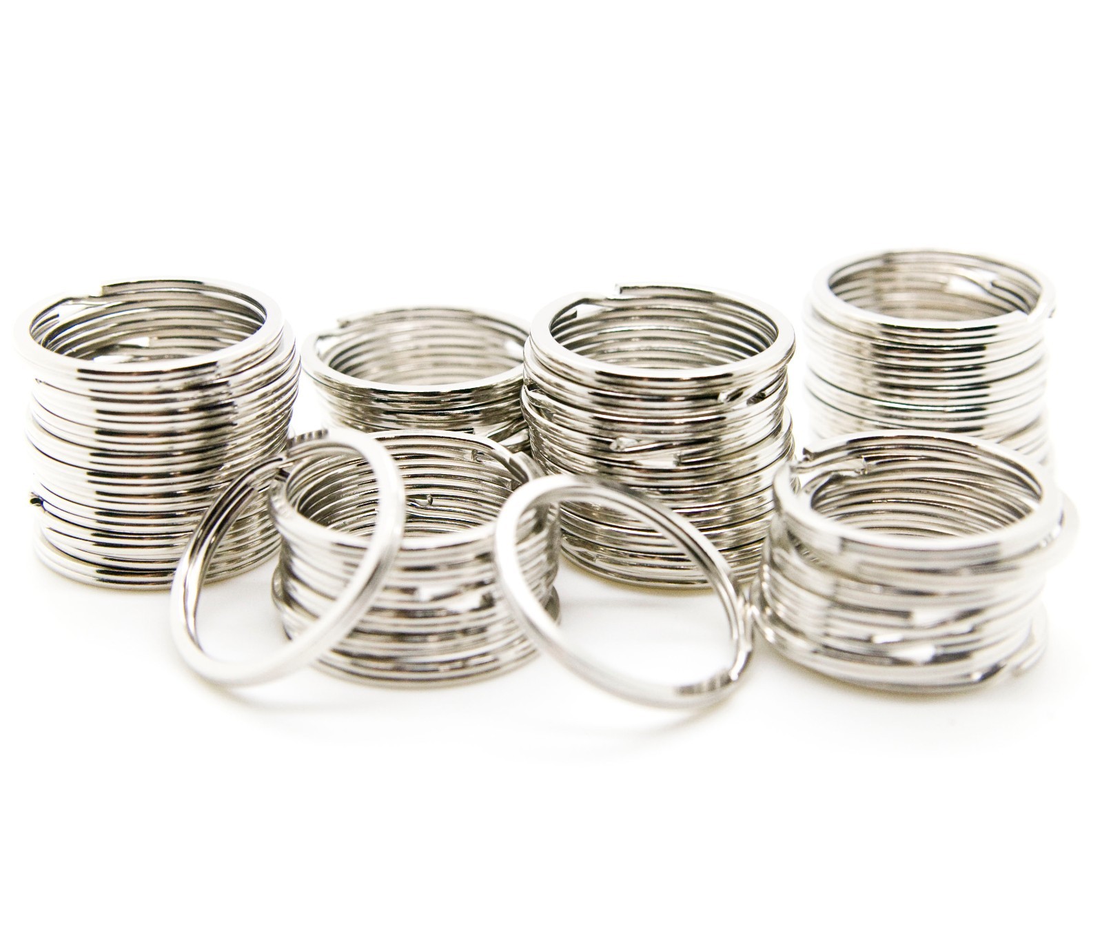 LOT OF 1000 SPLIT RINGS SILVER KEY CHAIN 24mm 1" DIAMETER KEY RINGS HEAVY DUTY