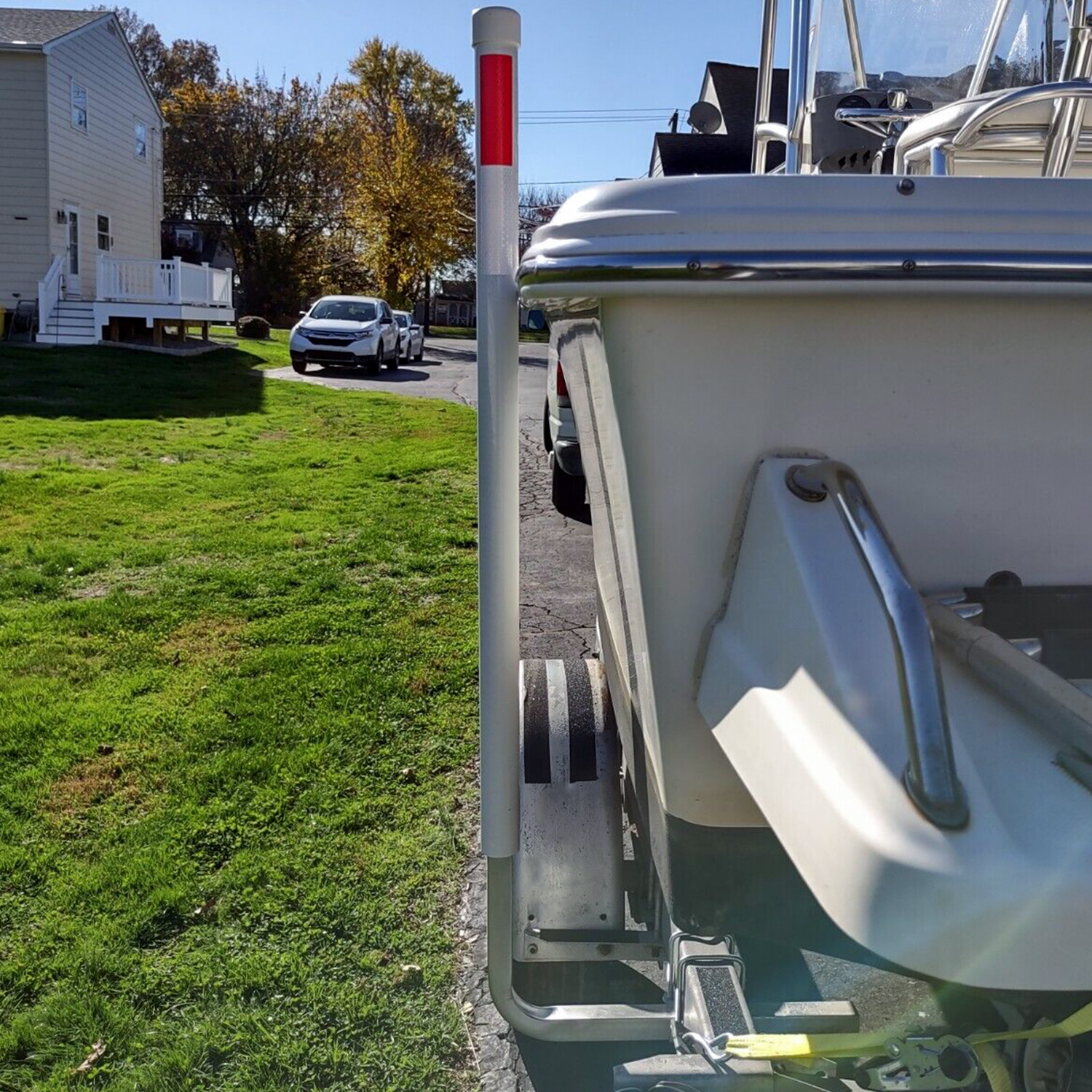 Pair 60" Boat Trailer Zinc-Plated Guide On Post Kit With PVC Poles Covers