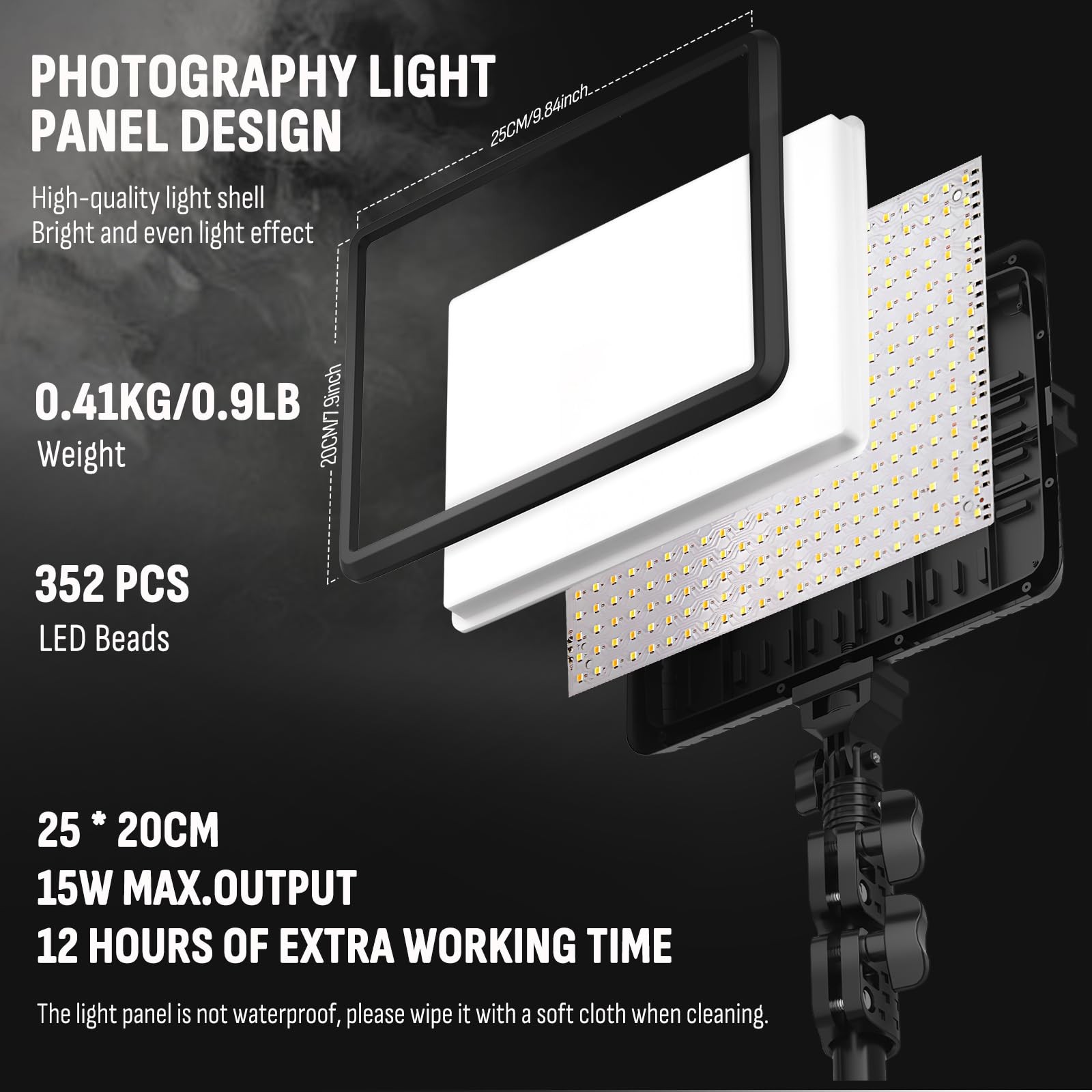2-Pack LED Photography Lighting Kit, 15W Bi-Color Video Light Kit, 2800-6500K...