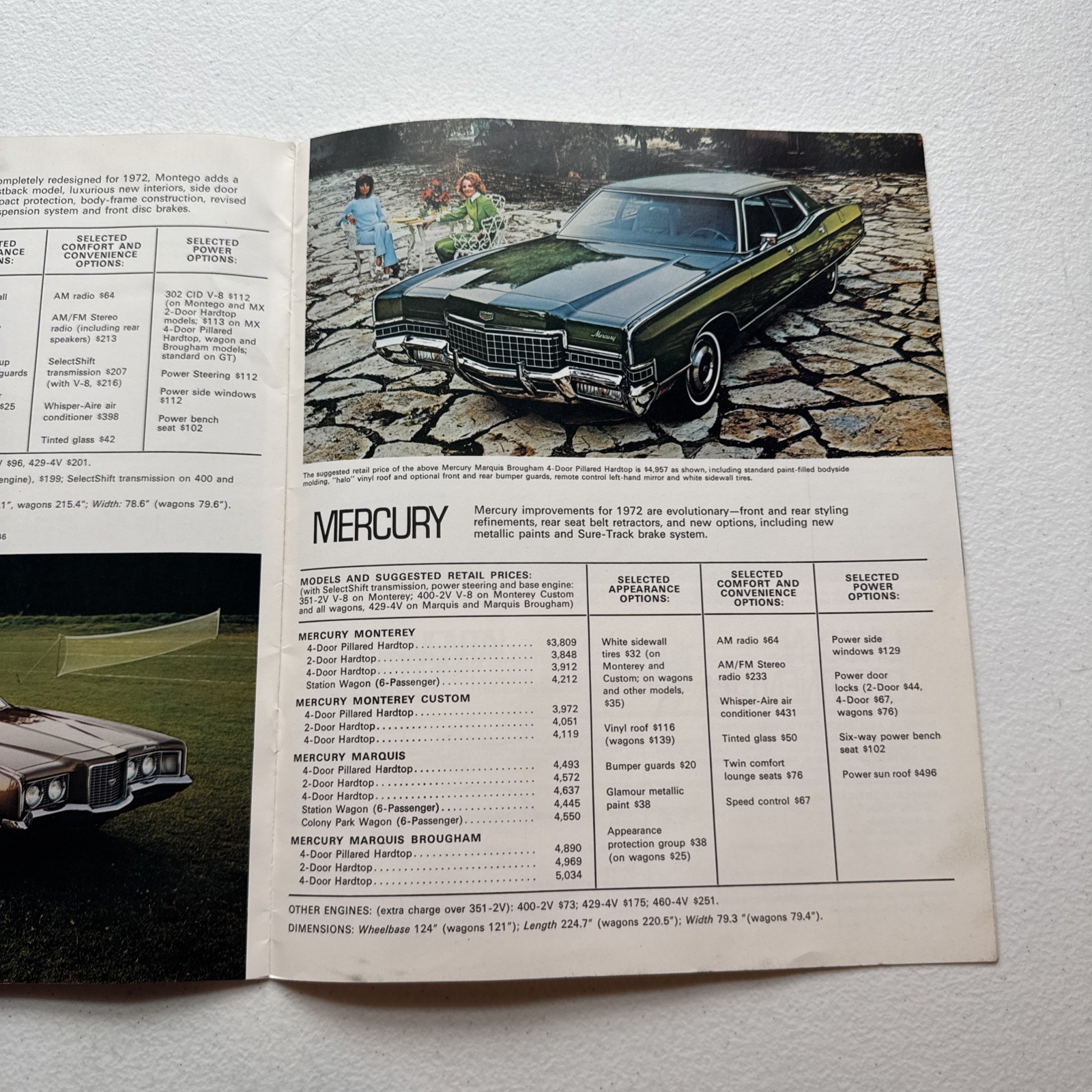 Vintage 1972 Ford Car Dealer Sales Brochure Ford Mercury, Maverick, Mustang