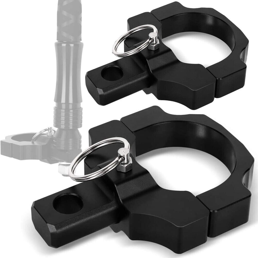 2pcs 1.75" to 2" Mount Bracket Rollbar Cage LED Whip Light Flag Pole For UTV Atv