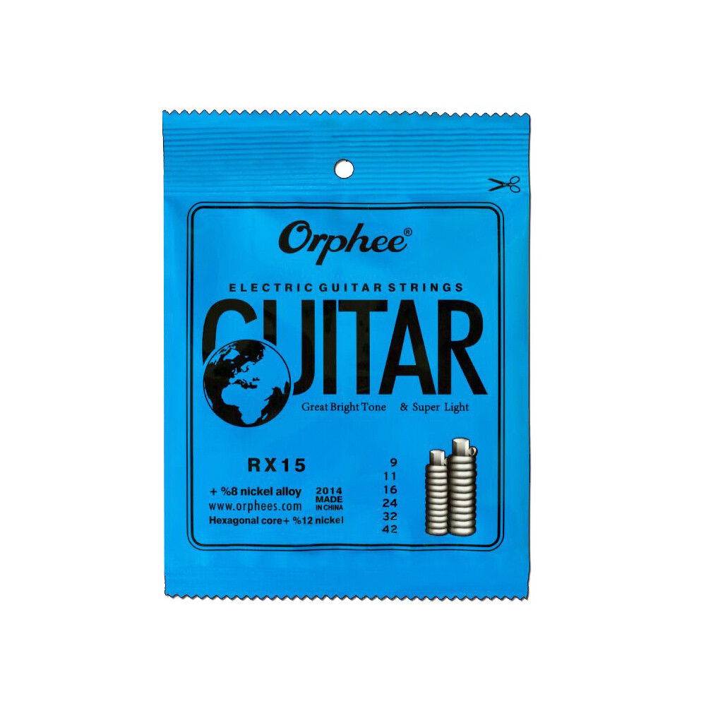 10 Sets of 6pcs Orphee RX15 Electric Guitar Strings .009-.042 Nickel Alloy W7G8